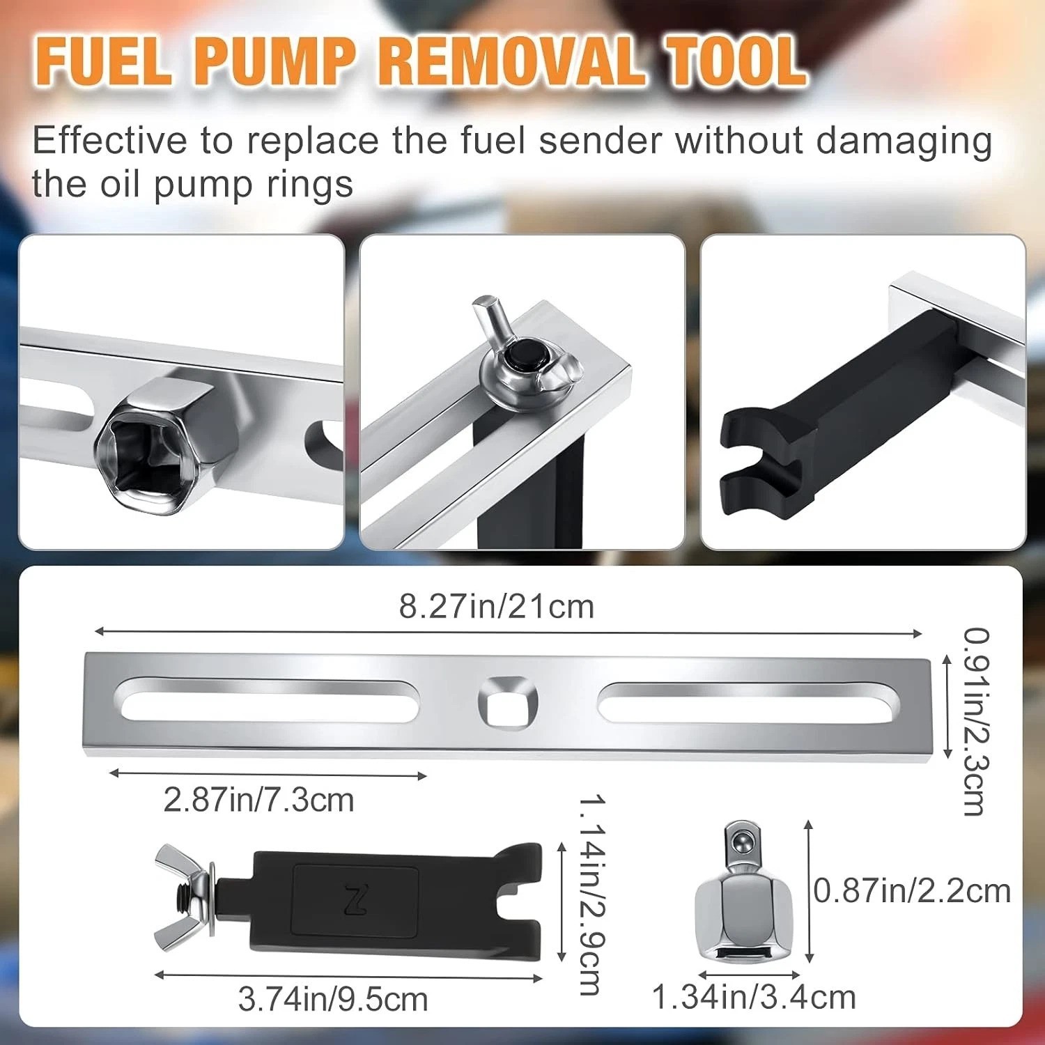 3-Piece Universal Fuel Pump Removal Tool Set for Cars Adjustable Lock Ring Sp…
