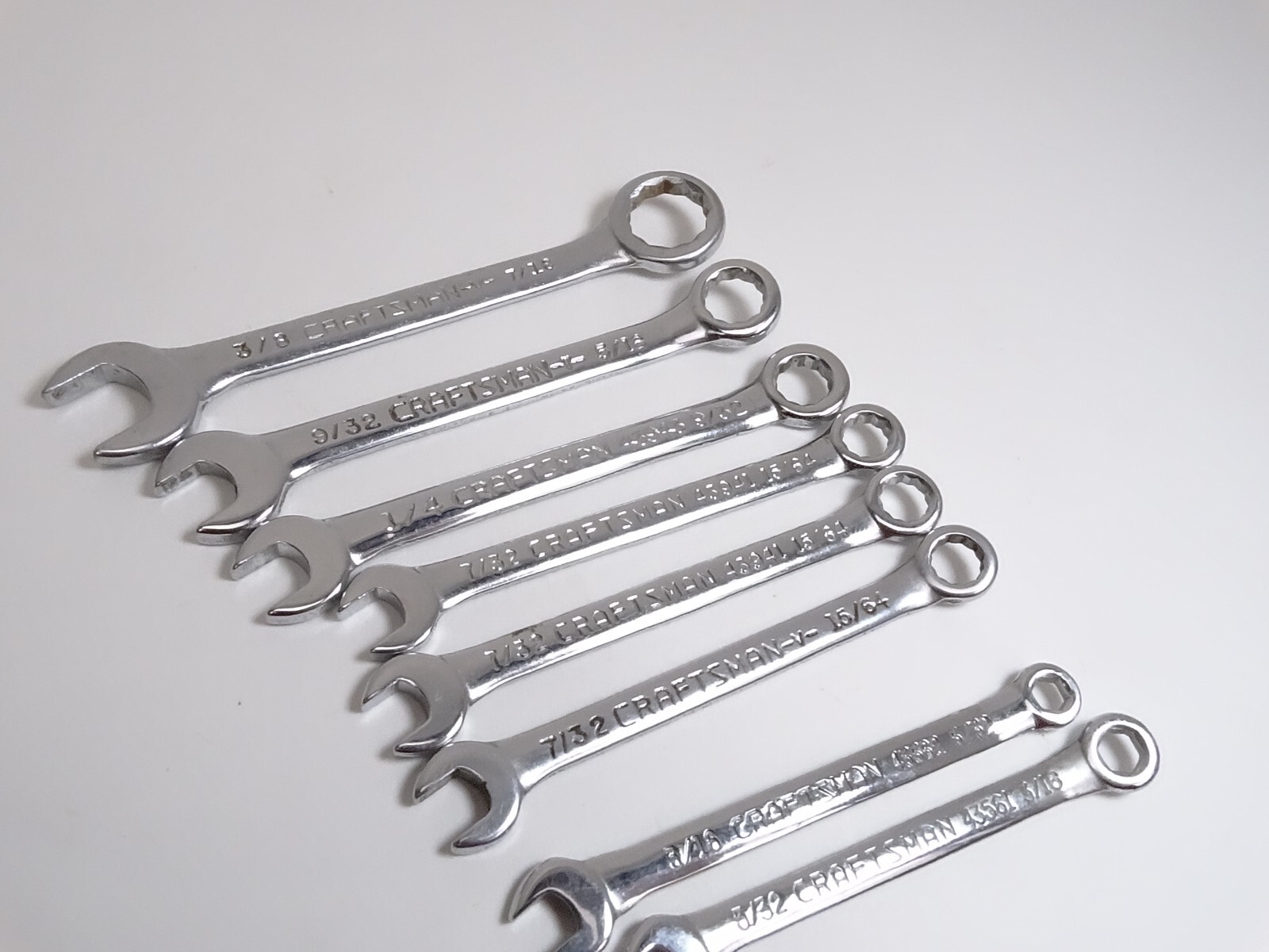 Craftsman SAE 8 pc Ignition Wrench Set 5/32″ – 7/16″ 43941-43948 Vintage USA