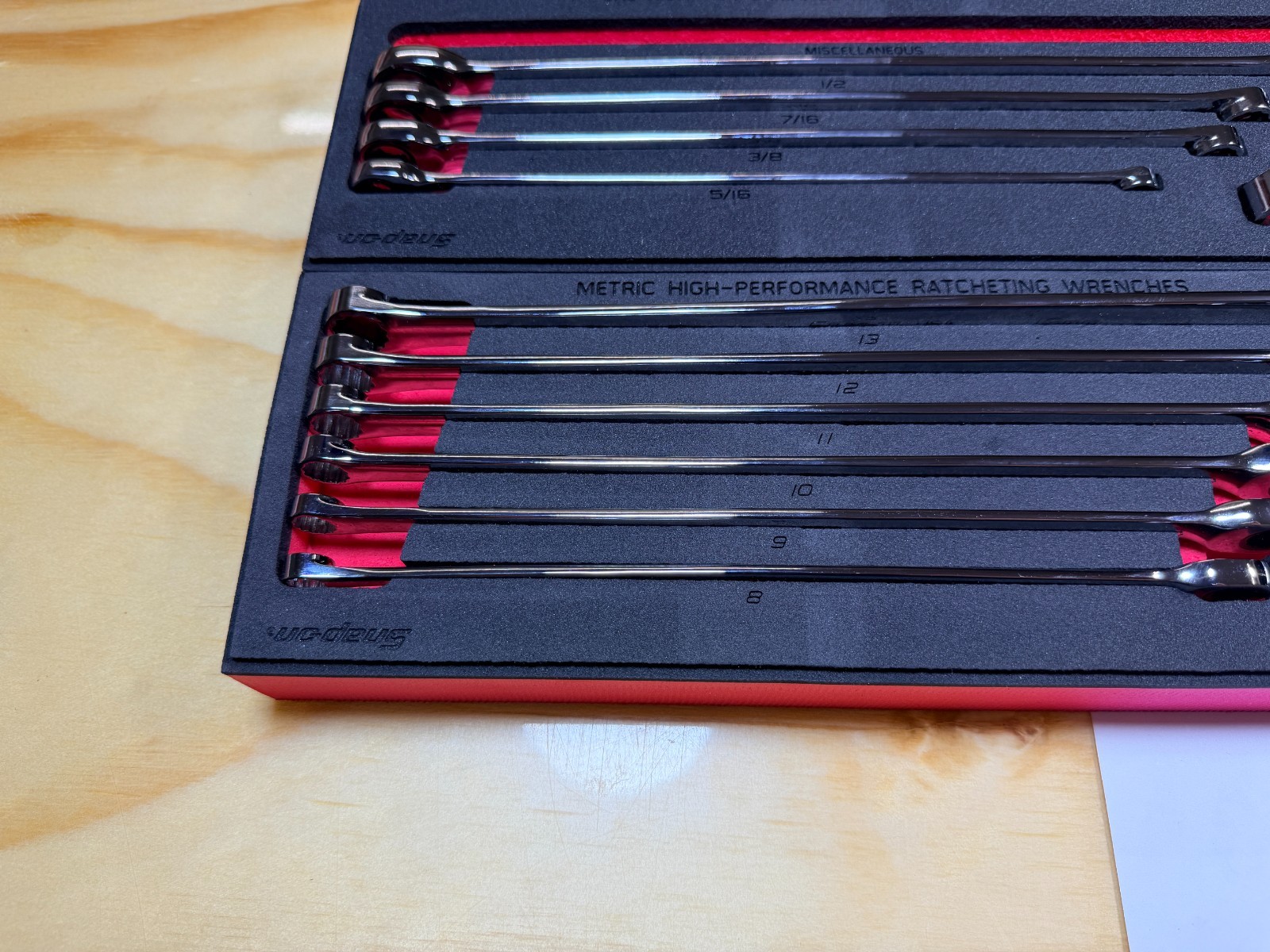 Snap-on Tools 20pc SAE Metric Master High-Performance Ratcheting Wrench Foam Set