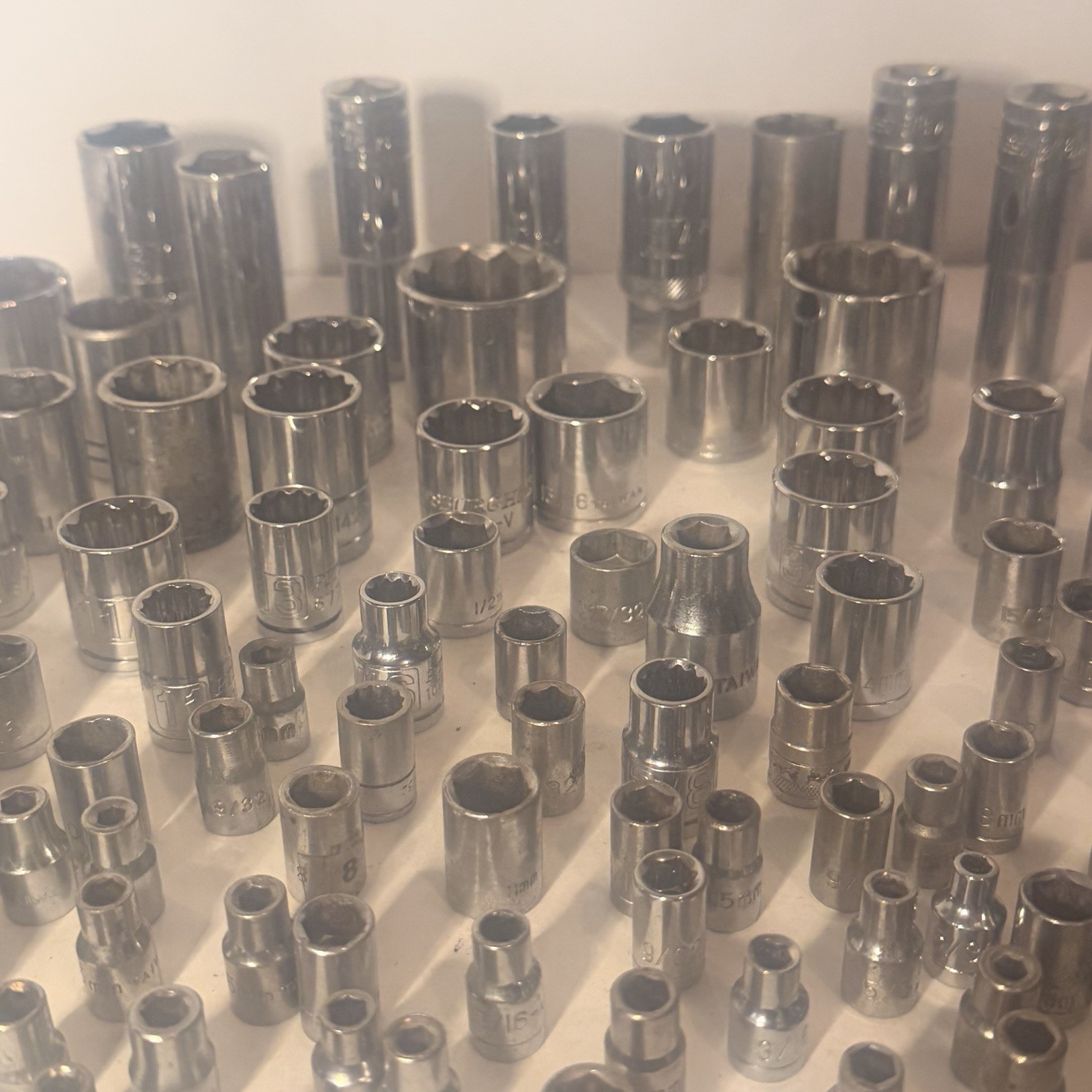 Almost 9lbs lot of Sockets Huge Bundle Bulk Tool Sockets! Mixed Brands 100+ Pc