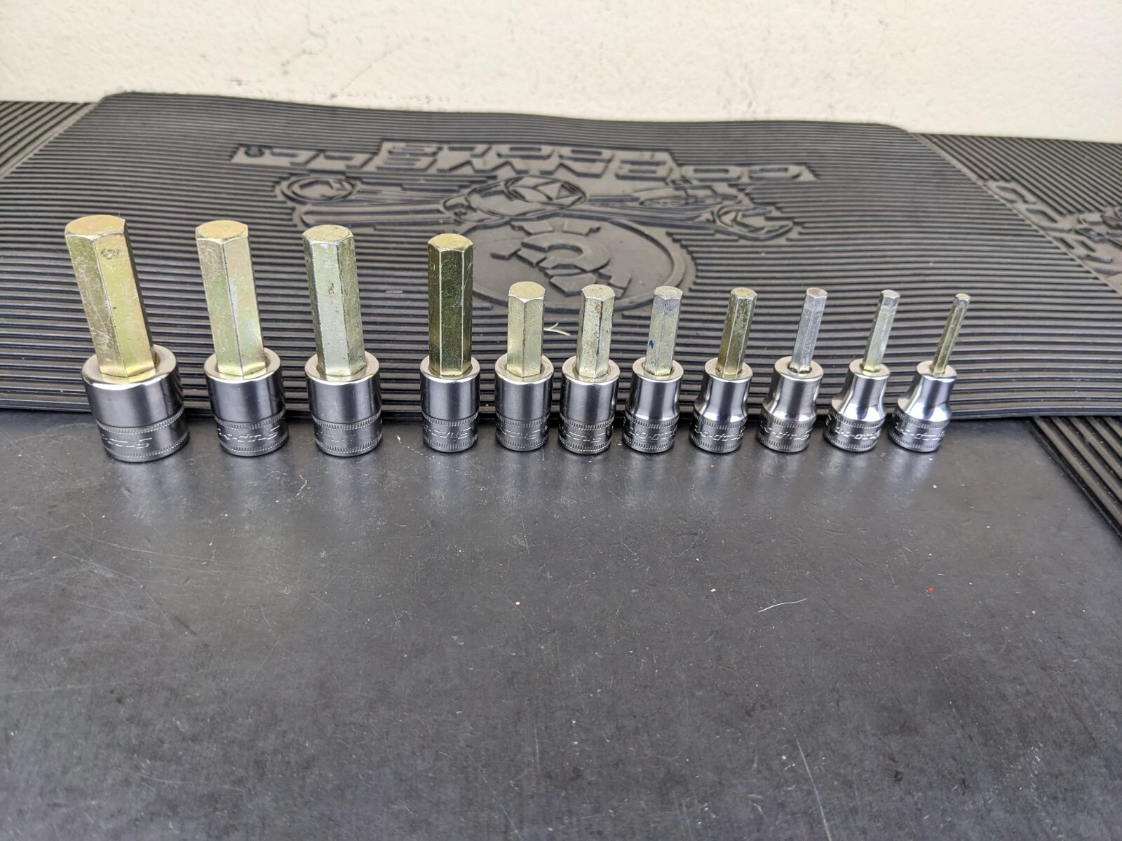#be218 Snap-On 11pc Metric Hex Allen Socket Set 3/8″ Drive 4mm to 14mm 211EFAMY