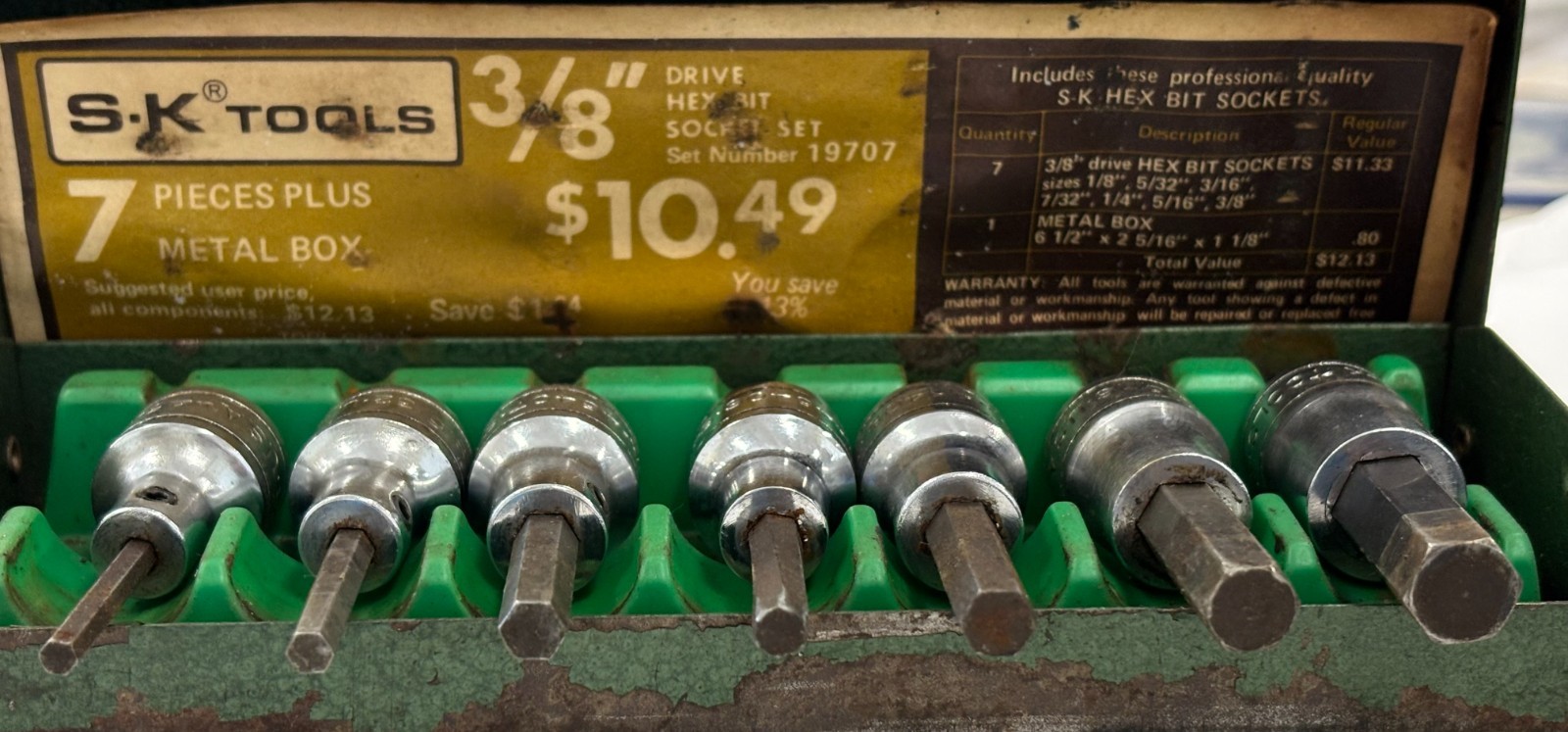 S-K 7pcset #19707 3/8″ Drive Socket Set : See Photos For Sizes W/ Case