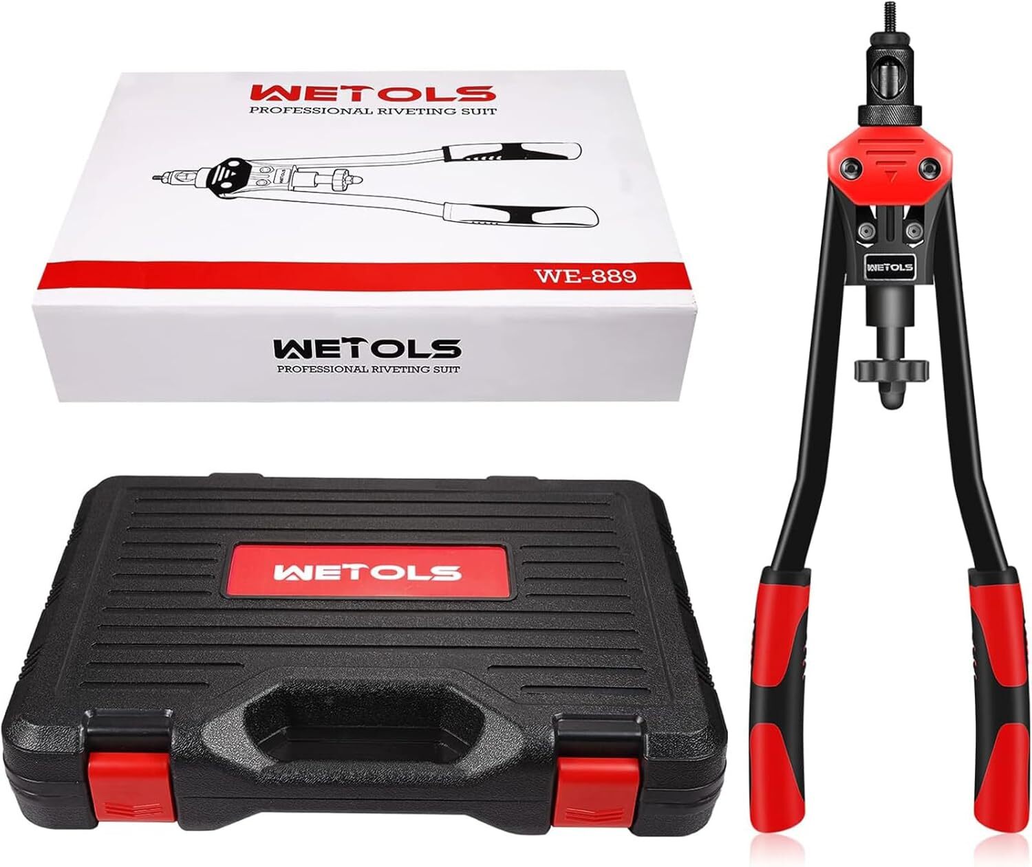 WETOLS 16″ Rivet Nut Tool, Professional rivet nut tool with 11 mandrels