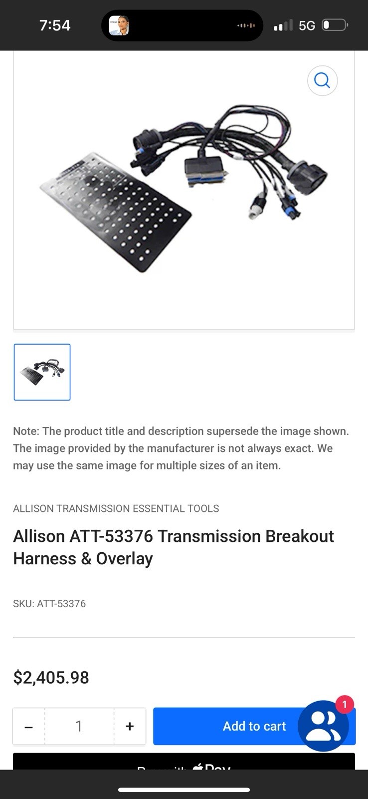 Allison ATT 53376-1 Breakout Harness And Overlay 1000 & 2000 Transmission J
