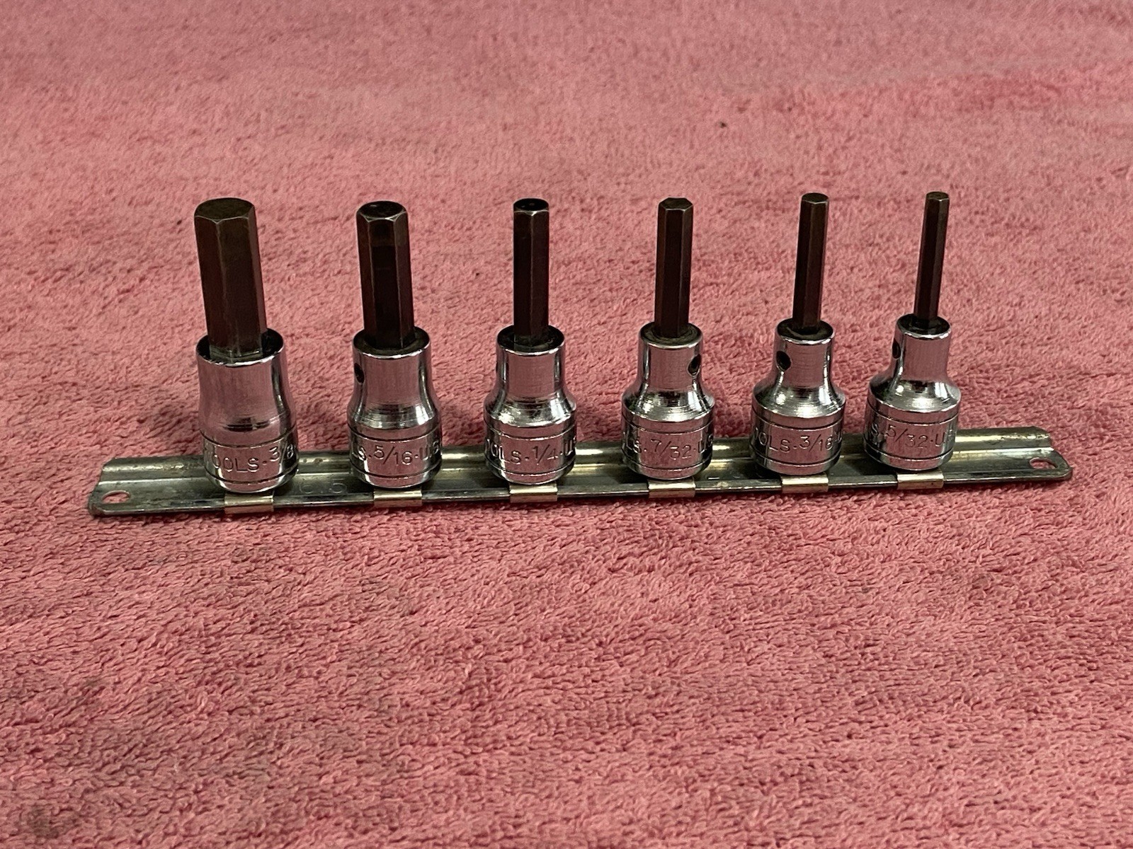Set Of 6 SK 3/8 Inch Drive Inch Size Hex Bits- Made In USA