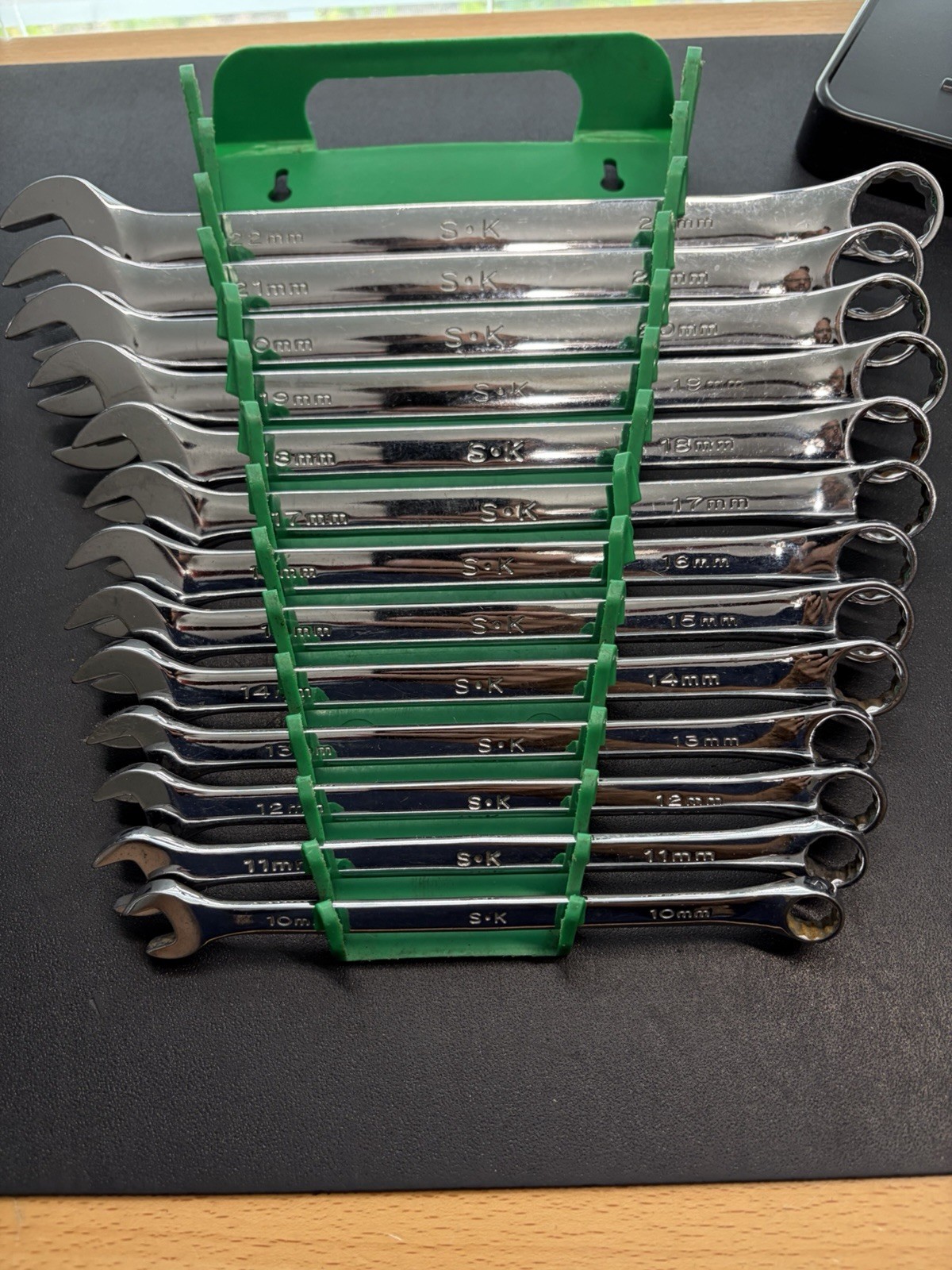 SK Tools Polished Wrench Set 10mm-22mm, 5/16”- 15/16” Metric & Sae 24 Piece