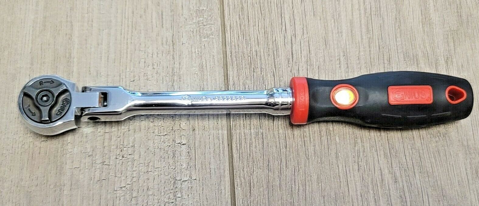 Genius Tools 1/4″ dr Long Handle Flex Head Ratchet w/Comfort Grip #282262S