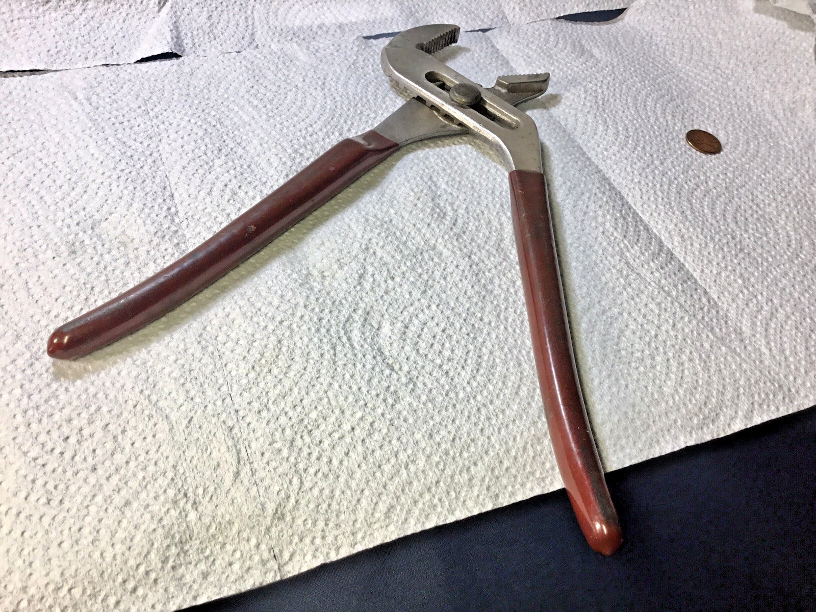 Blue Point Tools HL112P 12” Slip Joint Pliers Red Handle USA Vintage