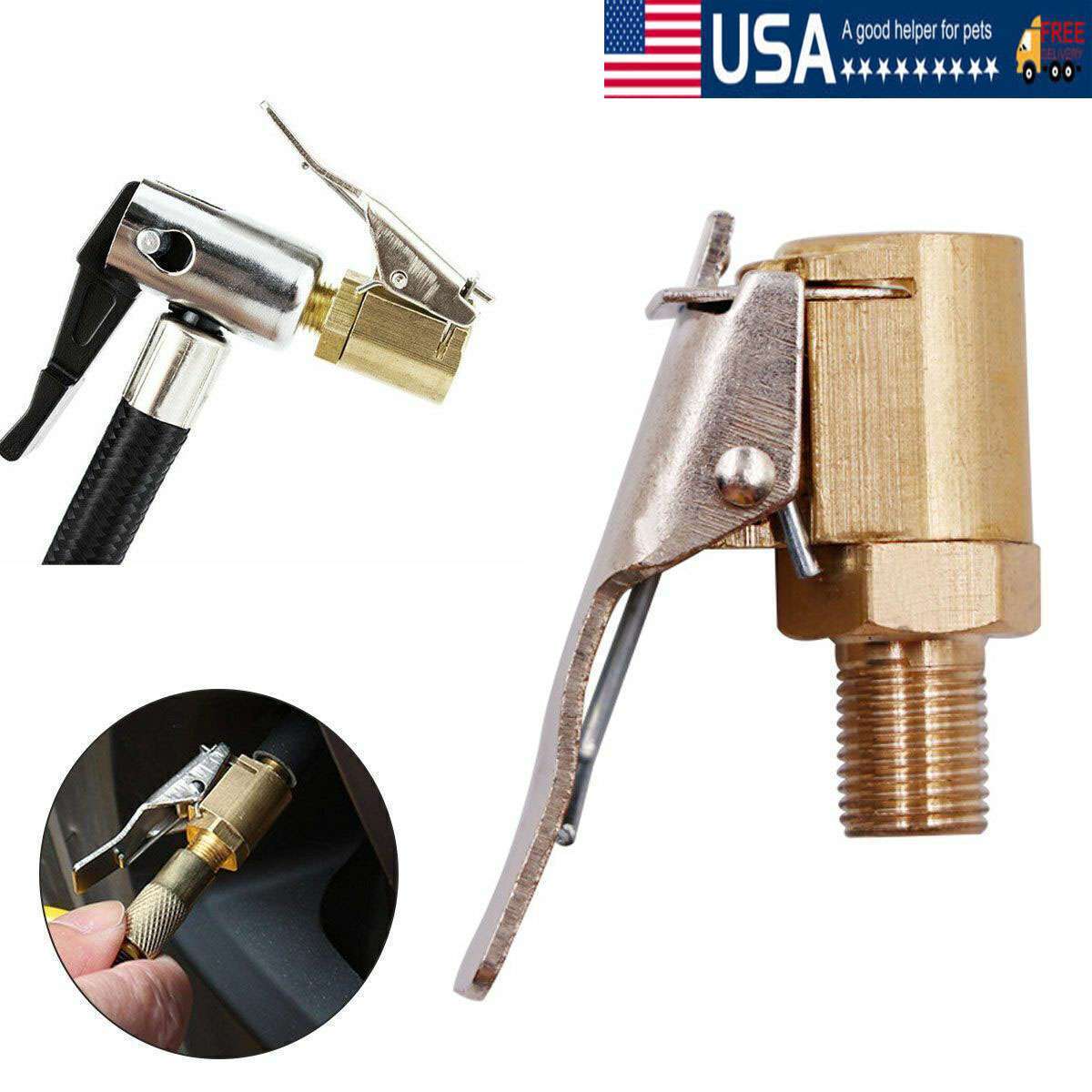 1-5Pcs Car Tyre Wheel Tire Air Chuck Inflator Pump Valve Clip Connector Adapter