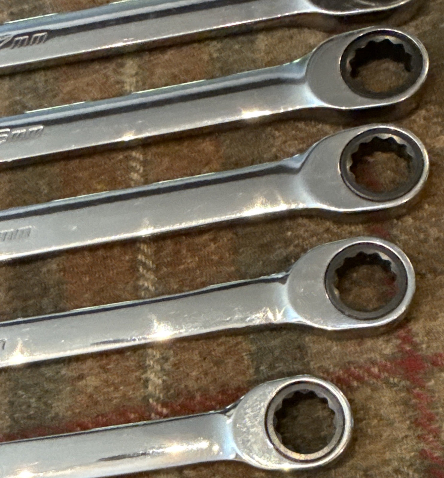 Snap-on 10pc METRIC Non-Reverse Ratcheting Combo Wrench Set SOXRM710A 10-19mm