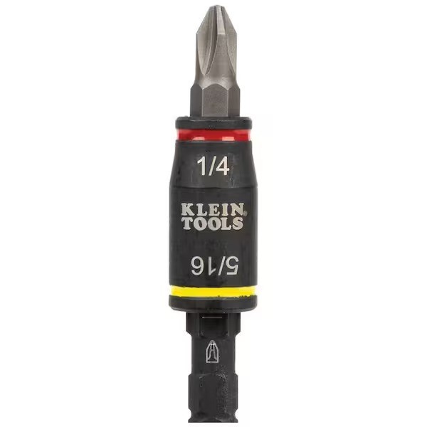 Klein Tools 3-in-1 Impact Flip Socket, 1/4 in., 5/16 in., 5 in. L impact driver