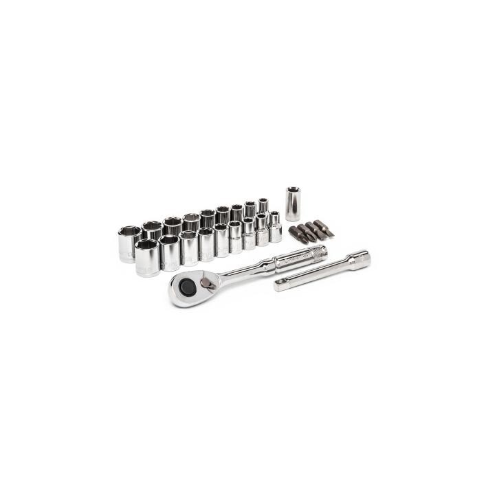 Crescent CSWS1C 25-Pc. 1/4″-Drive 6-Point SAE/Metric Mechanics Tool Set NIB!!