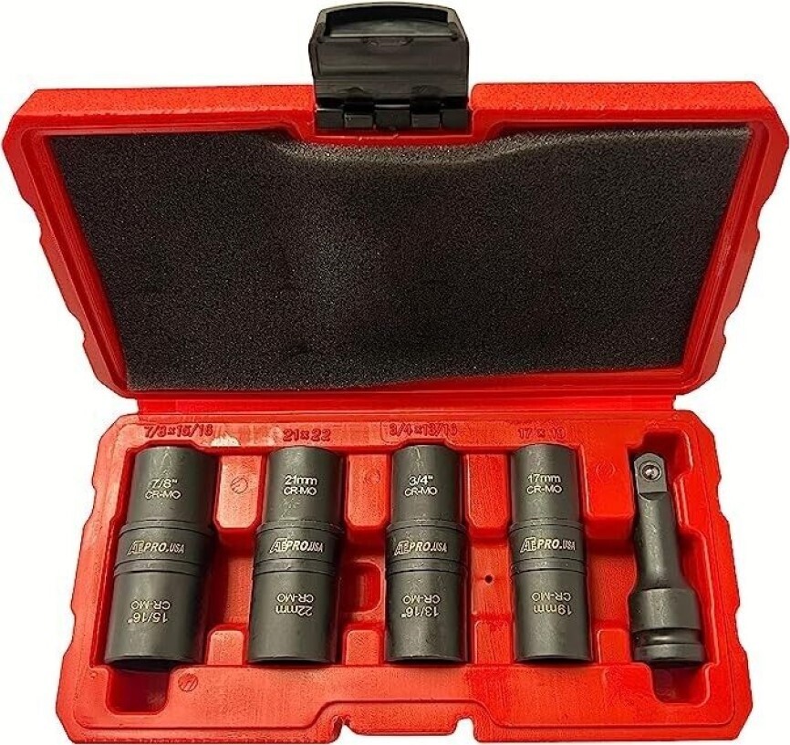 5PC ATE PRO THIN WALL IMPACT FLIP SOCKET SET CHROME MOLYBDENUM 1/2″ DRIVE #50339