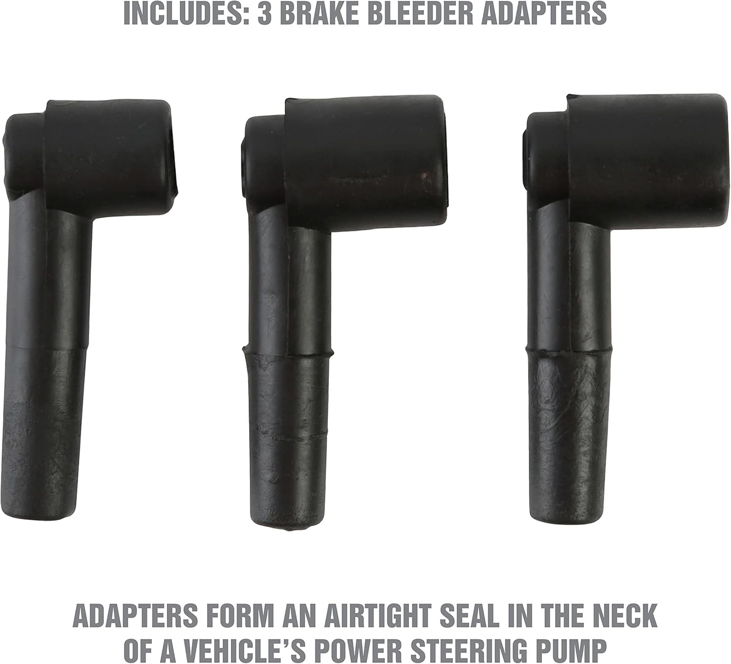 Power Steering Brake Bleeder Adapters Pack Rubber 3 Sizes Trapped Air Remover