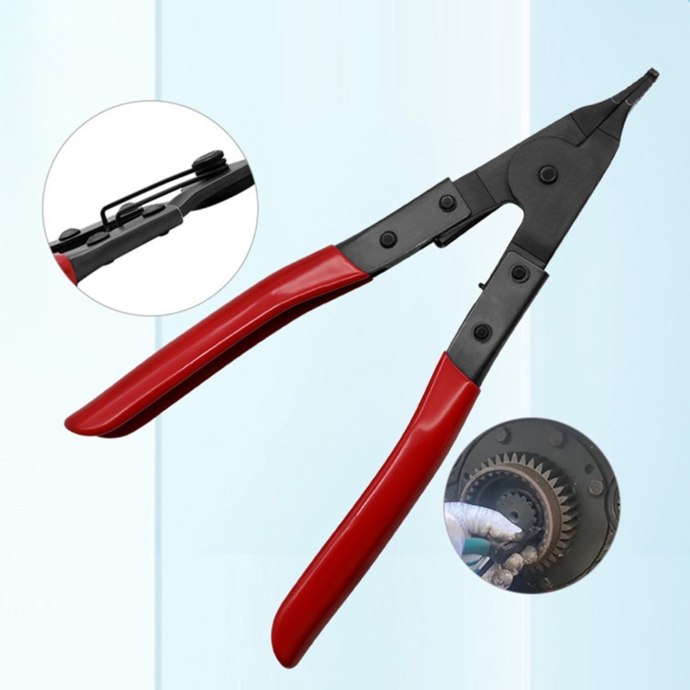 1 Pcs Rubber+Aluminum Alloy Black+Red Flat Mouth Steel Ring Pliers -New