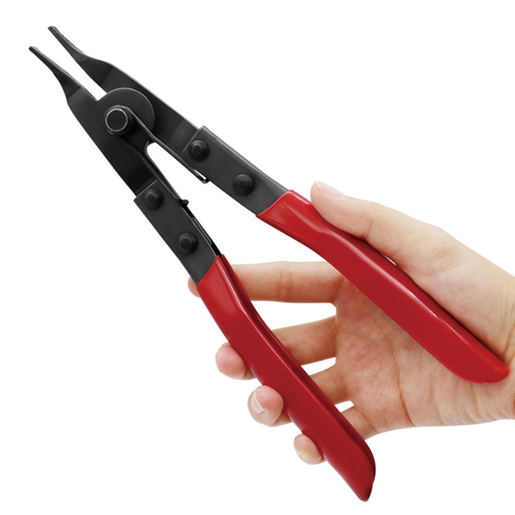 1 Pcs Rubber+Aluminum Alloy Black+Red Flat Mouth Steel Ring Pliers -New