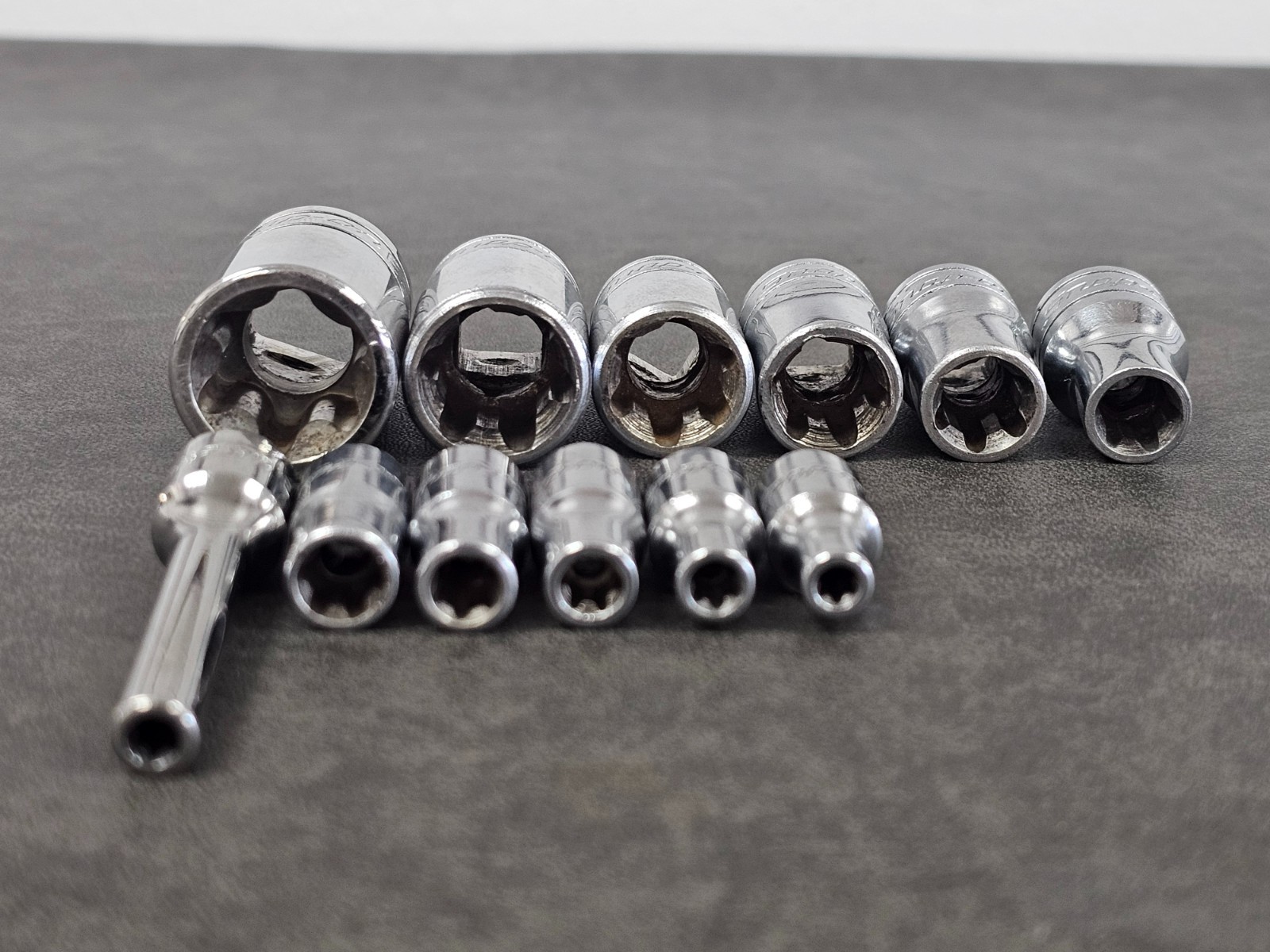 Snap-On 12pc Torx Combination Drive E4-E20 Shallow Socket Set 1/4″ 3/8″ 1/2″