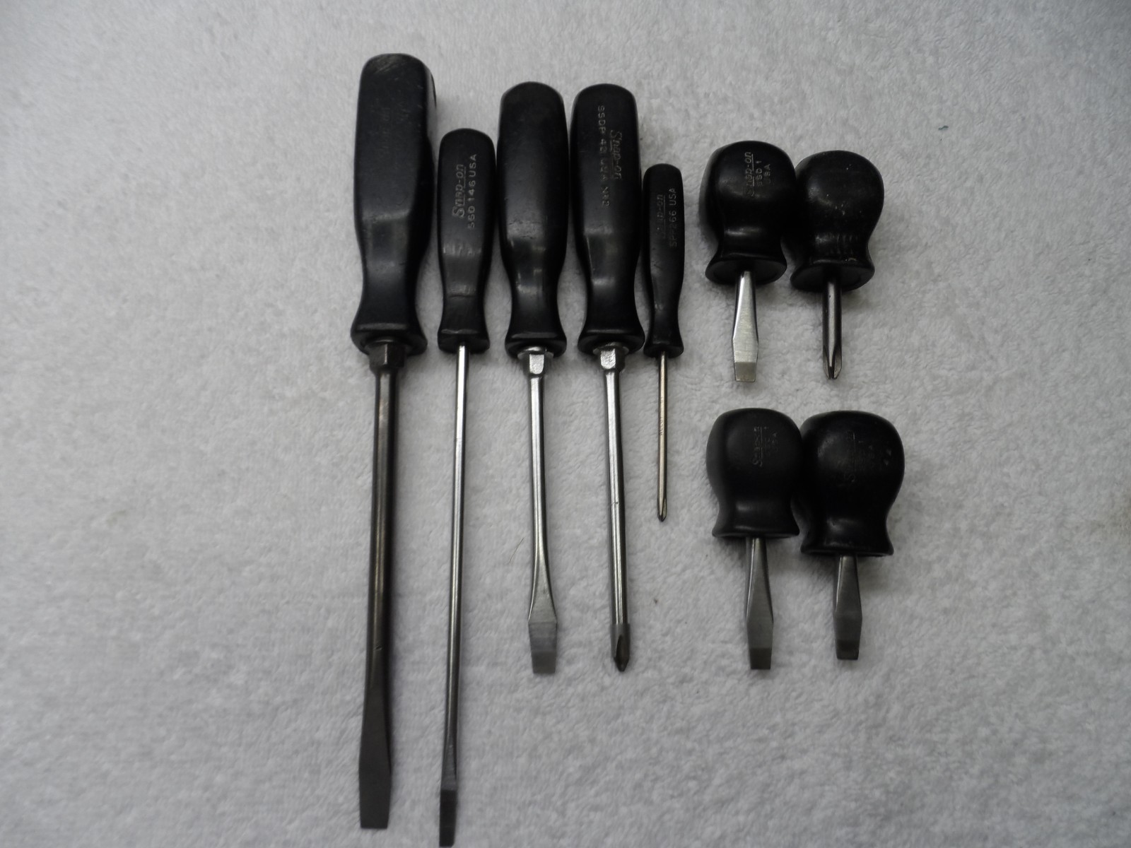 Snap-On 3 Phillips 6 Slotted Screwdriver Set. made in USA (Black) – 9 pcs