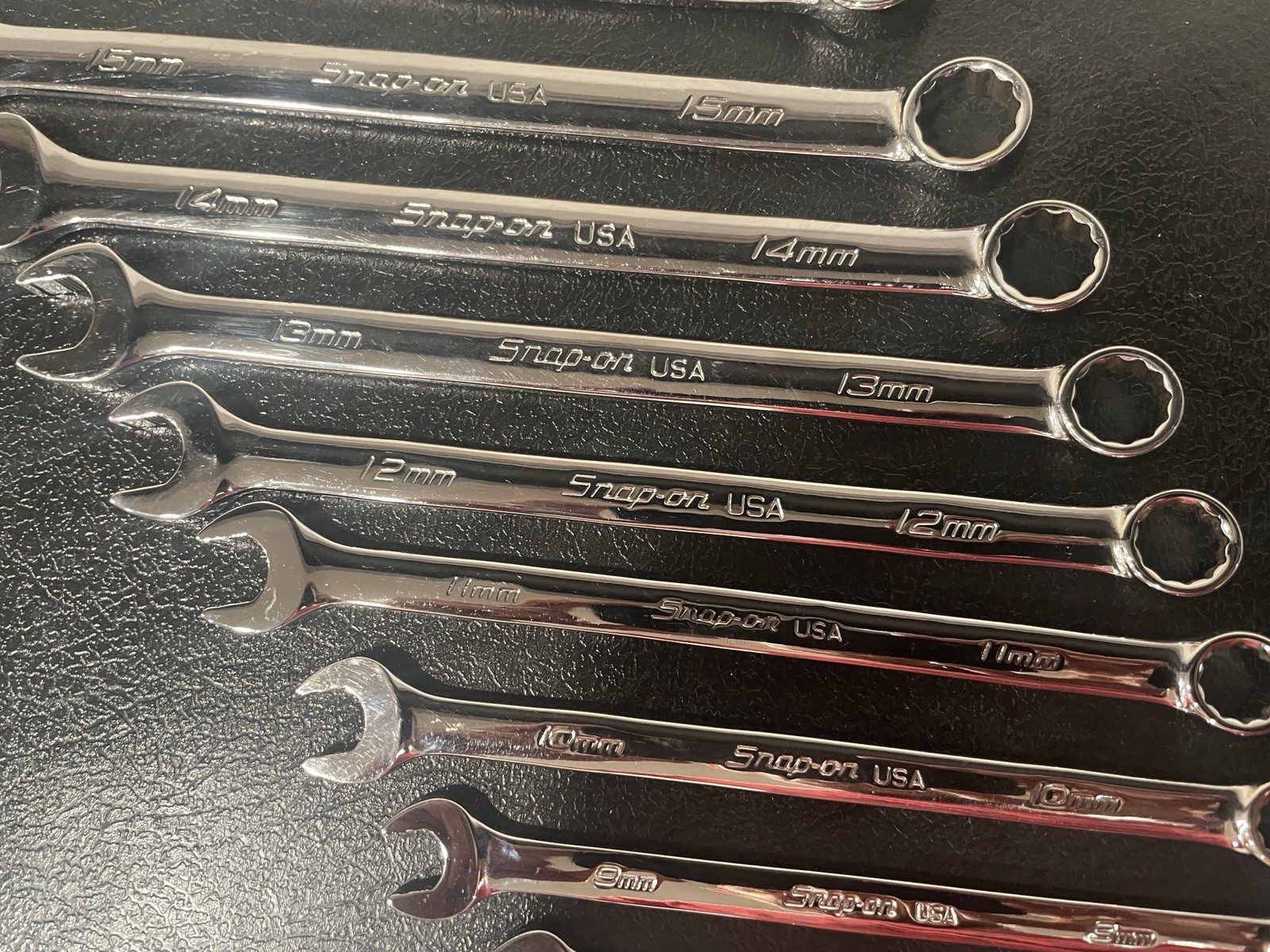 Snap-on 13pc 12 Pt Metric Flank Drive Wrench Set PRO-FI foam 7-19mm SOEXM01FMBR