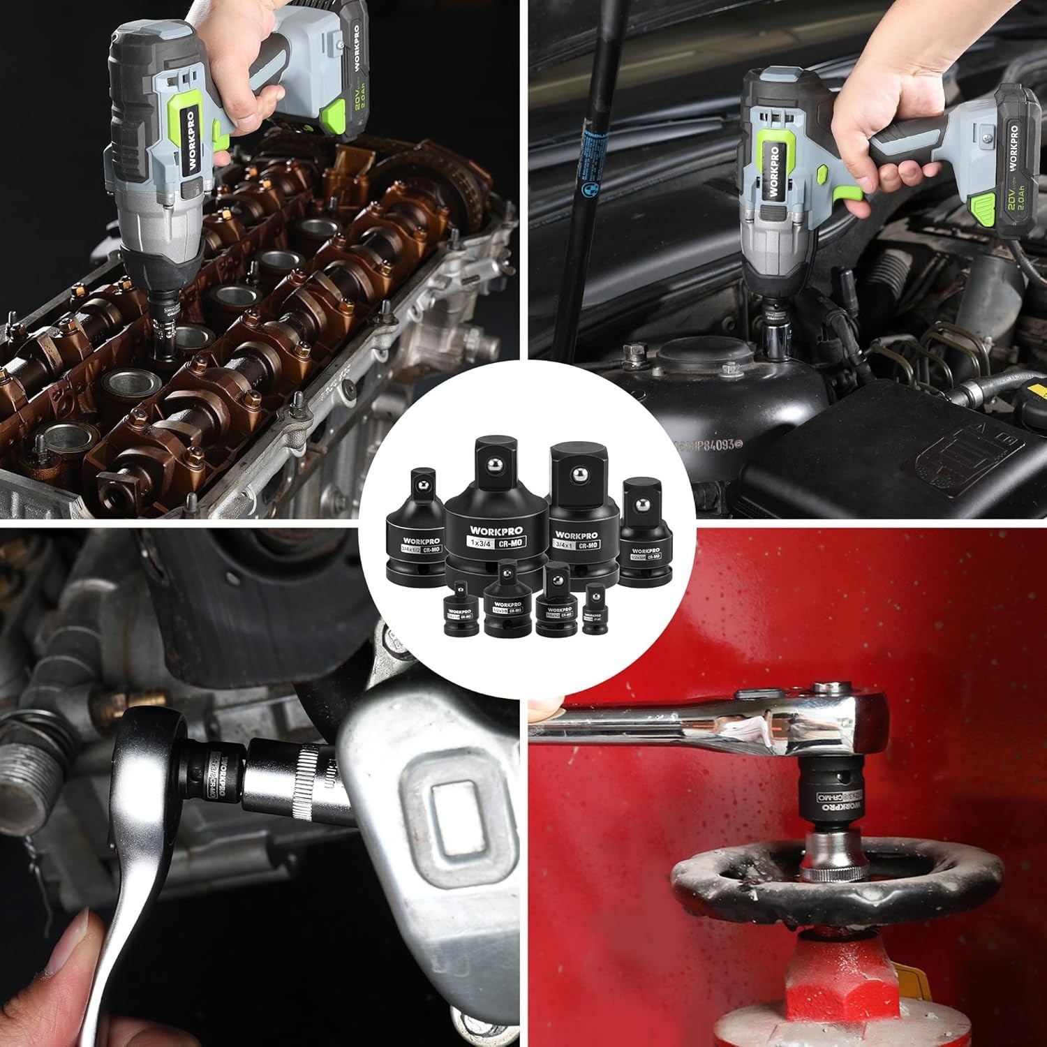 8PC Impact Socket Adapter Set – 1/4″, 3/8″, 1/2″, 3/4″, 1″ Drive Adapters wit…