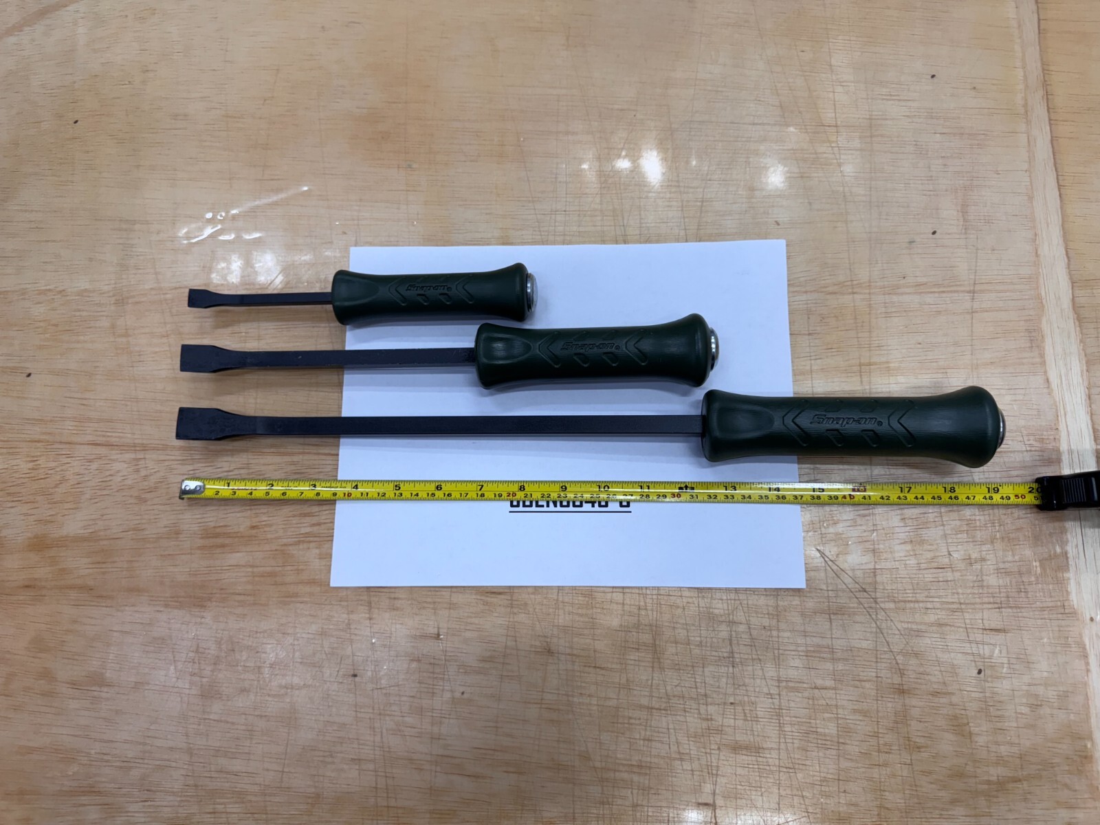 Snap-on Tools USA NEW RARE COMBAT GREEN 3pc Hard Grip Striking Prybar Set