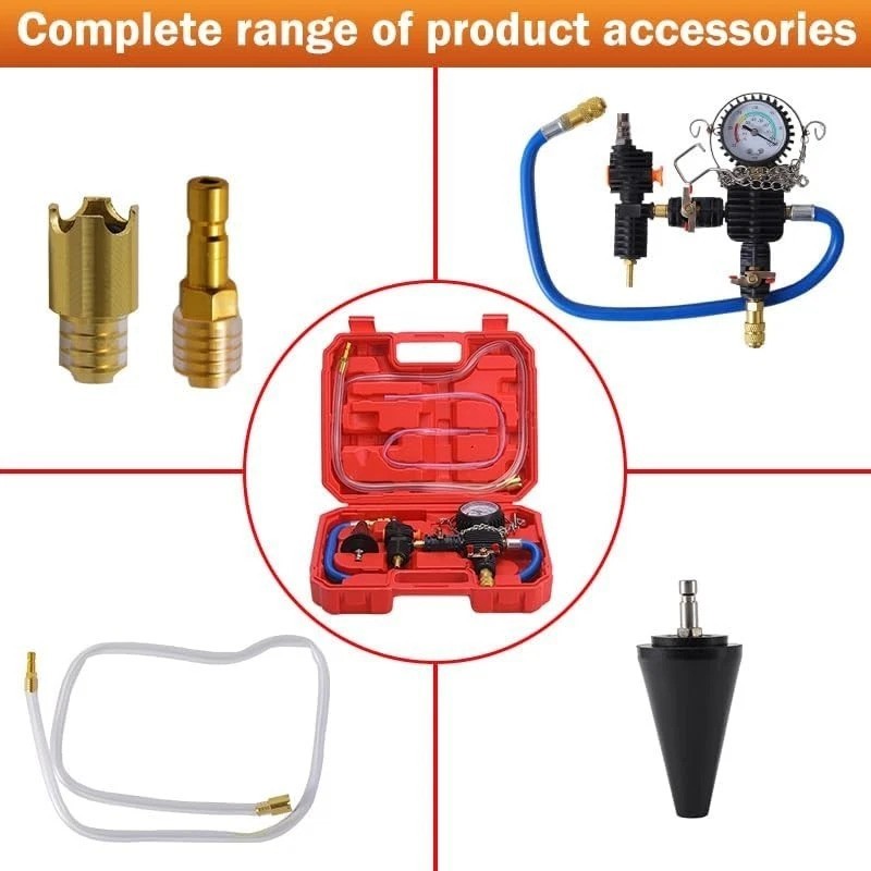Durable Vacuum Refilling and Purging Tool Kit for All Vehicle Types – Red Color