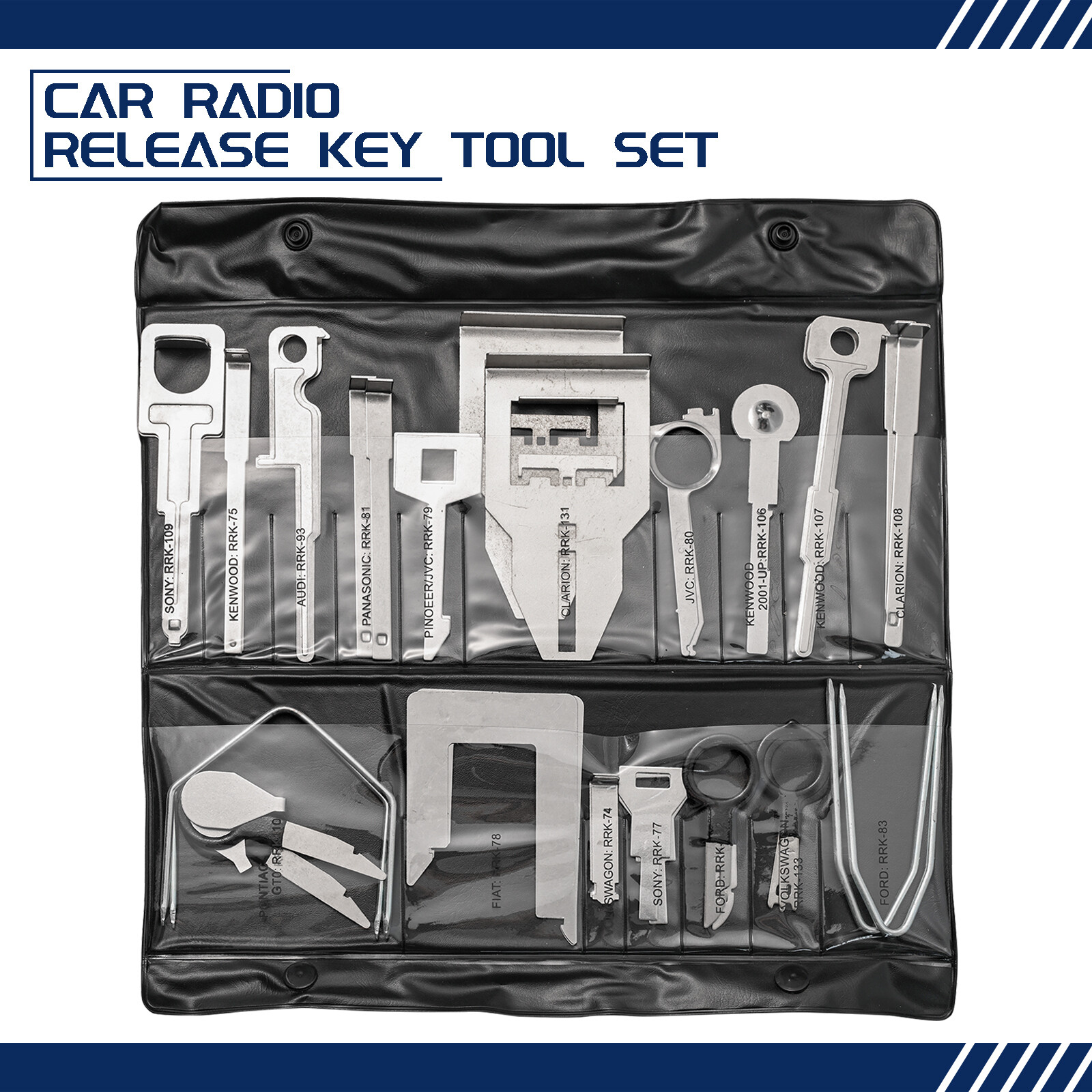 38pcs Car Radio Stereo Audio Head Unit Key Removal Tool Set Release Keys Kits