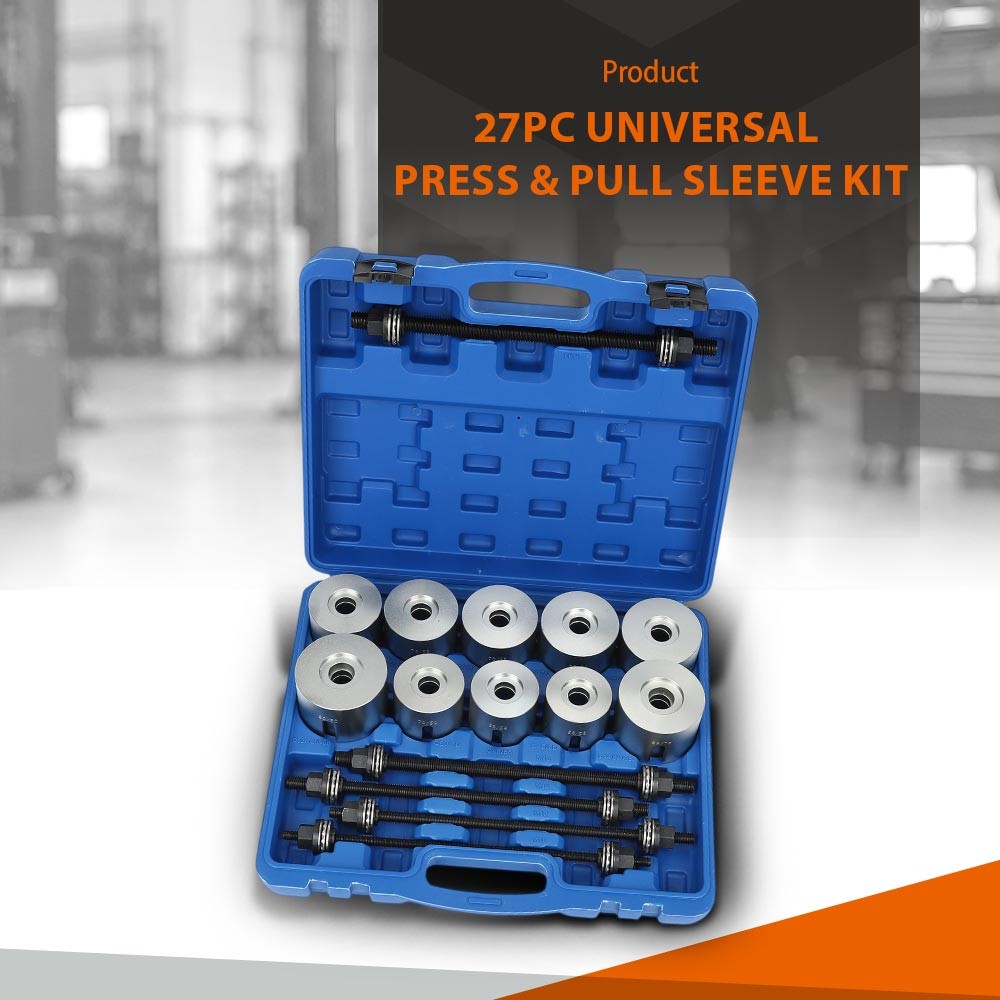 27PCS Universal Press & Pull Sleeve Kit Bush Bearing Removal Insertion Tool Set