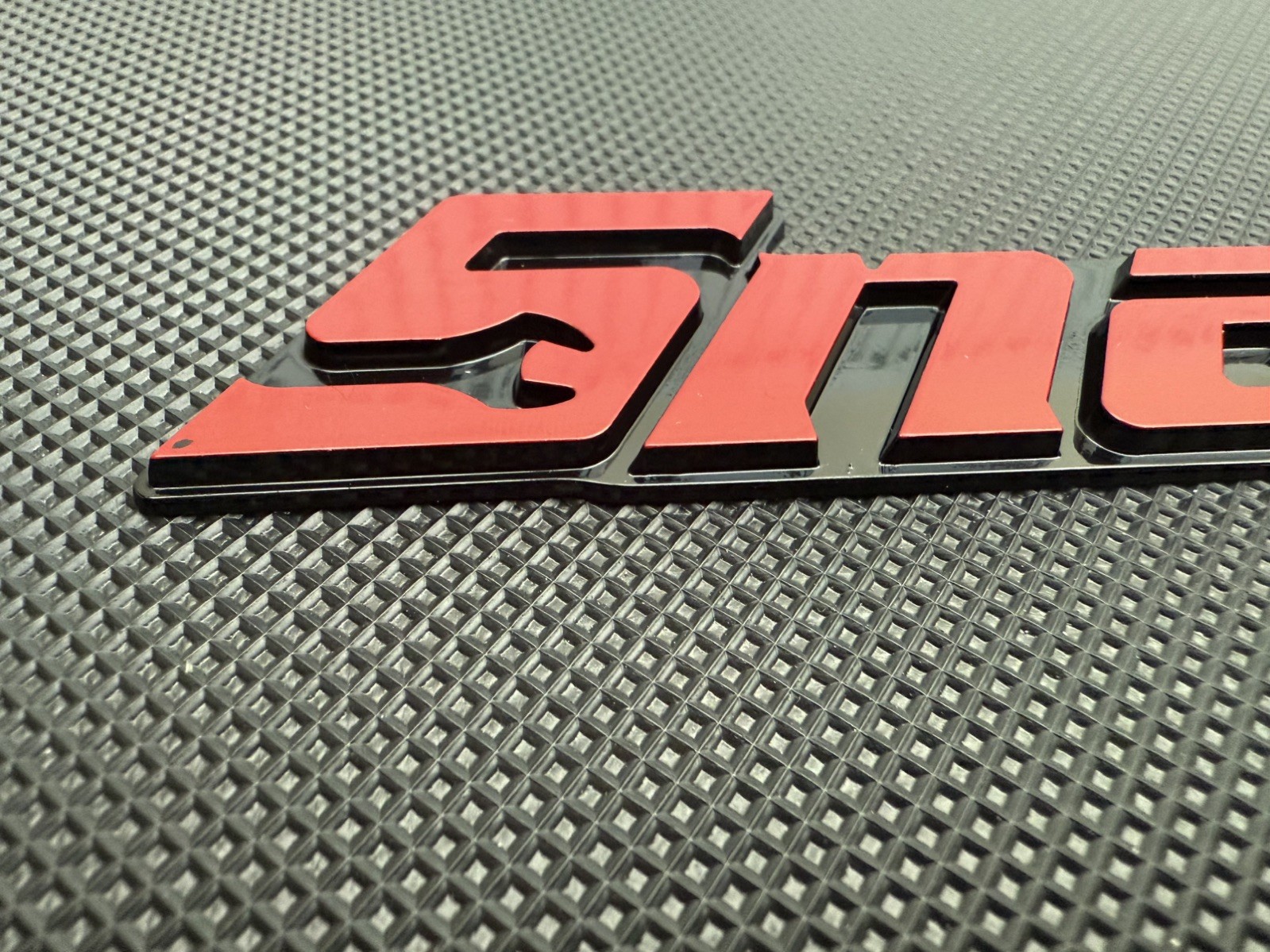 New Snap On LOGO 8” RED METAL Toolbox Roll Cab Badge Logo Emblem Sticker Decal