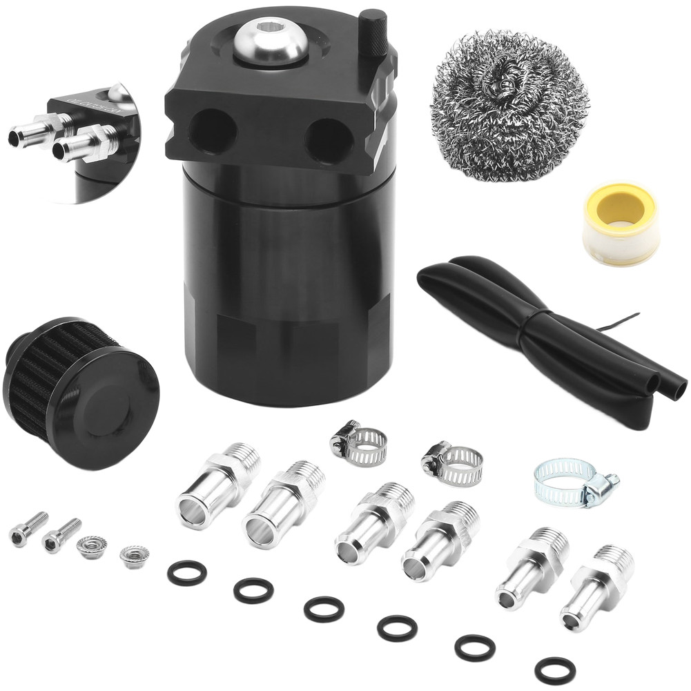 Oil Catch Can for Car 300ML Aluminum with Integrated Air Filter System