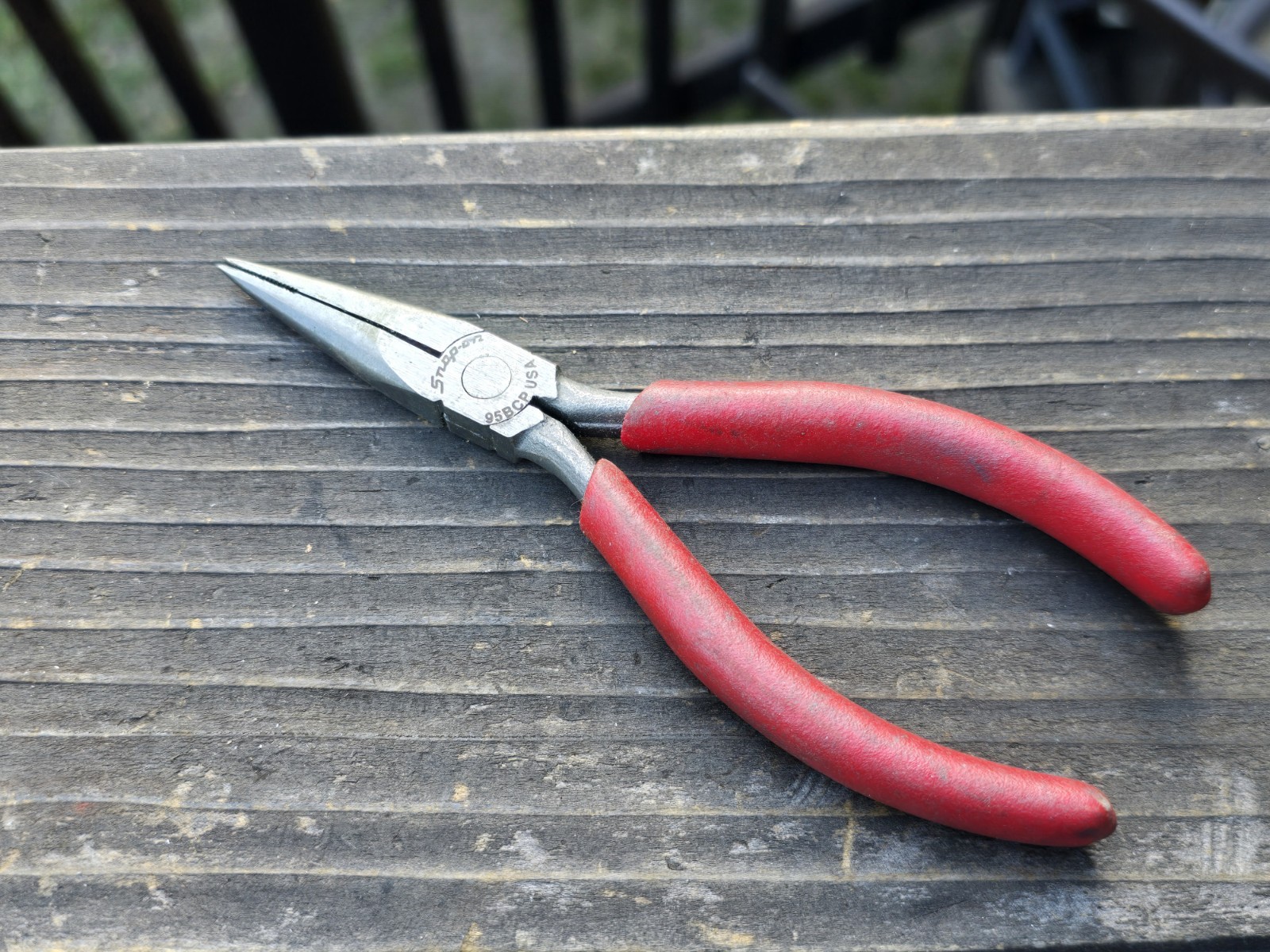Snap-on 95BCP Needle Nose Pliers 6″ Cushion Grip Red USA