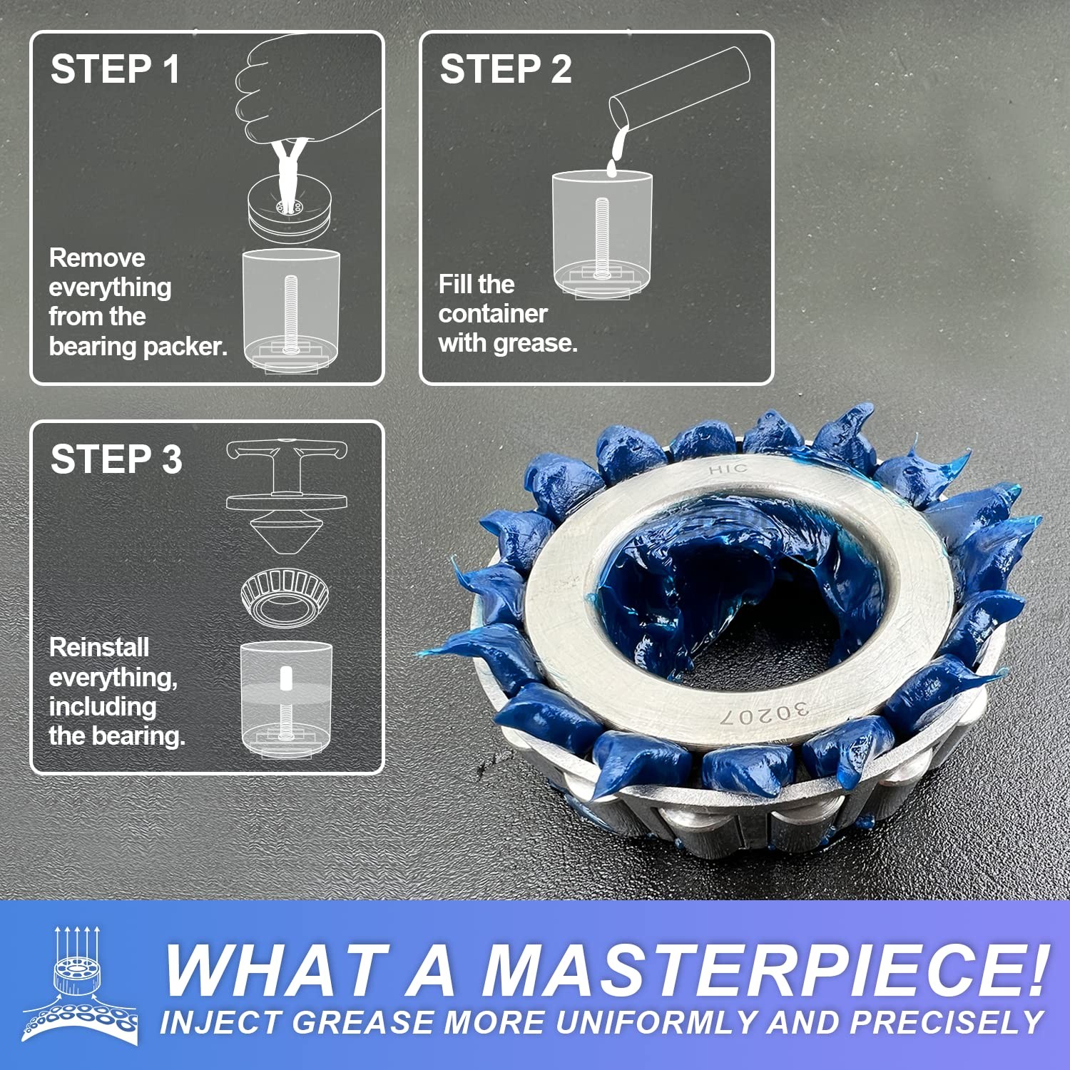 Rotation Handle Bearing Packer Tool – Inject Grease Safely, Easily,…