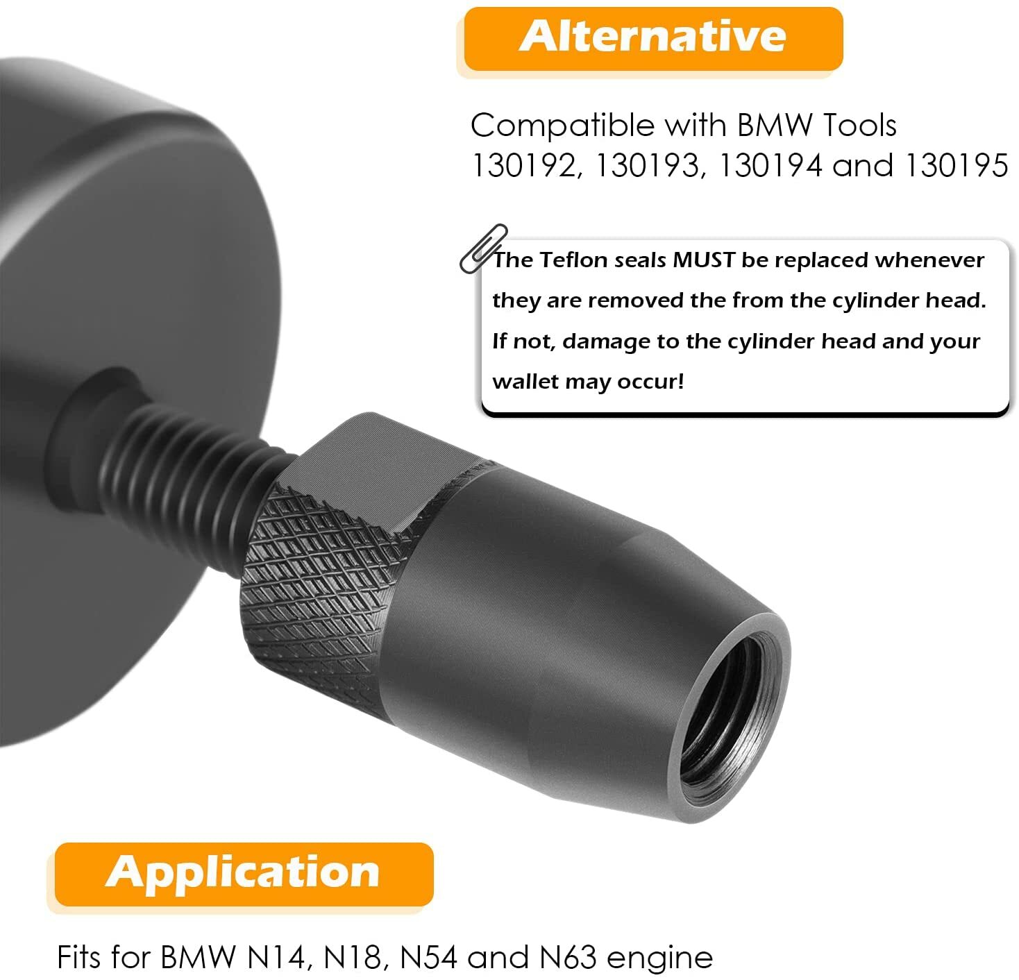 Injector Puller & Teflon Seal Installer Tool for BMW N14/ N18/ N54/ N63 Engine