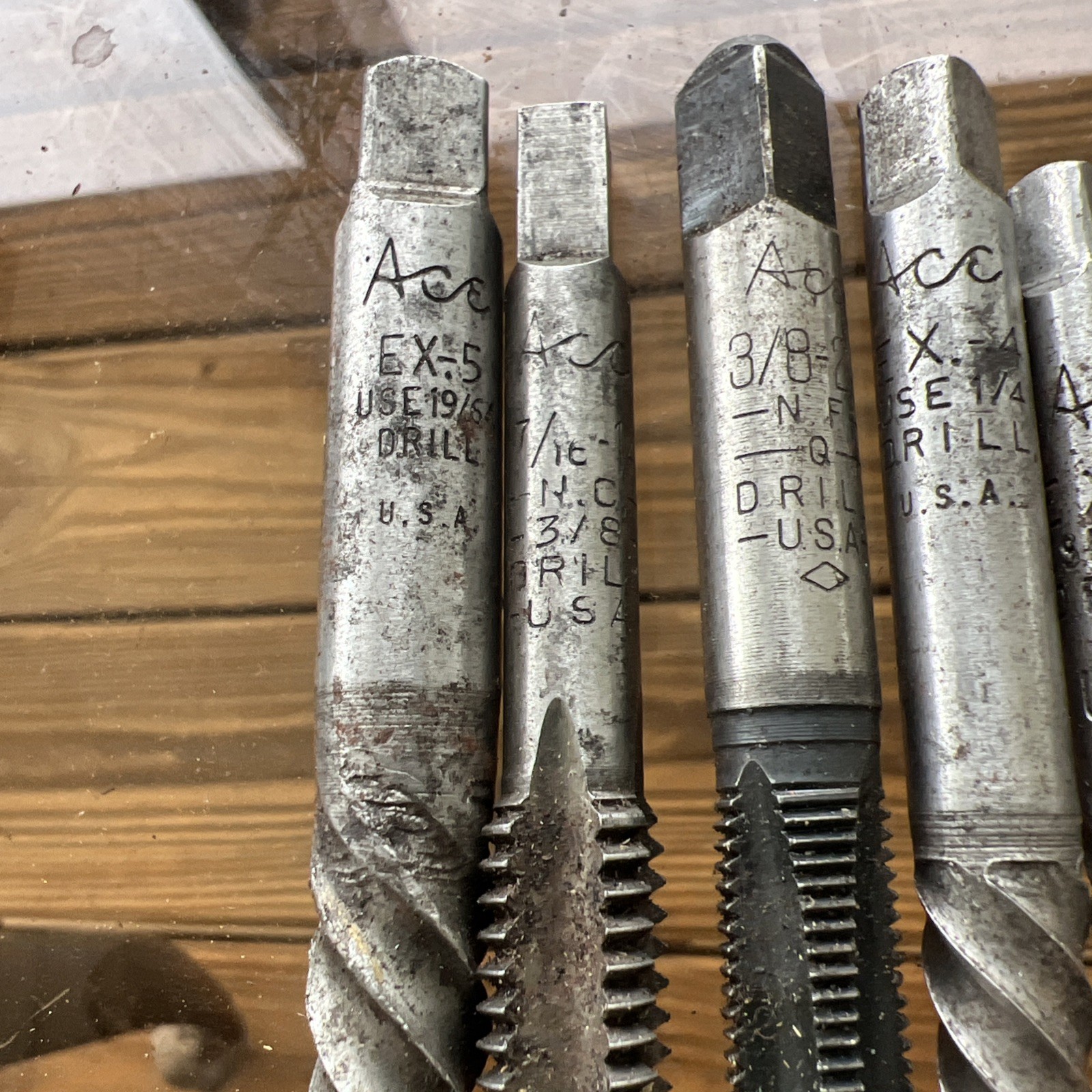Vintage 7 ACE USA Spiral Screw Extractor /2 Hanson/3 VA/ 1 Morse / 2 Unmarked