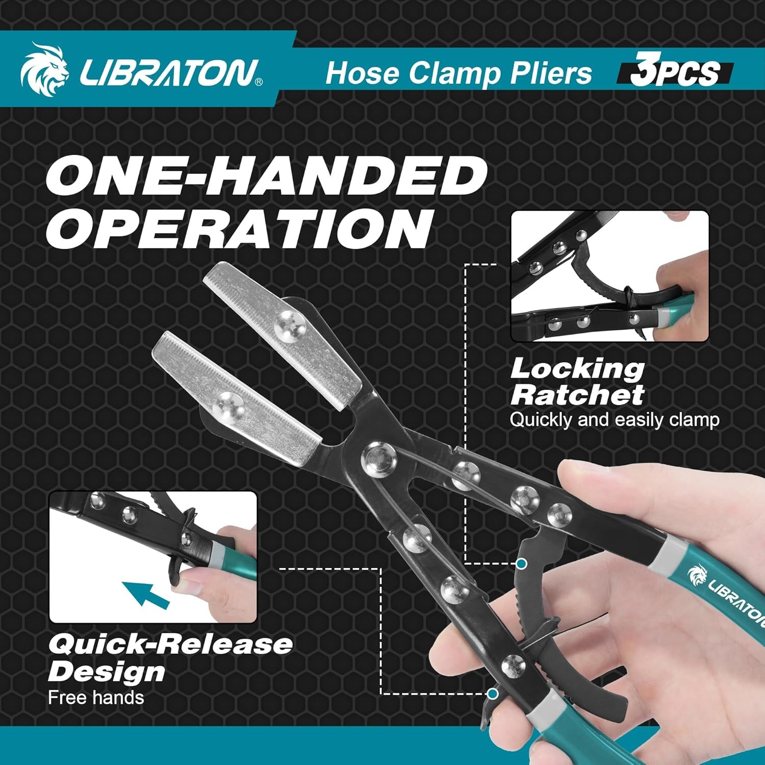 Hose Clamp Pliers Set Alloy Steel Ratchet Hose Pinch Off Automotive Tool