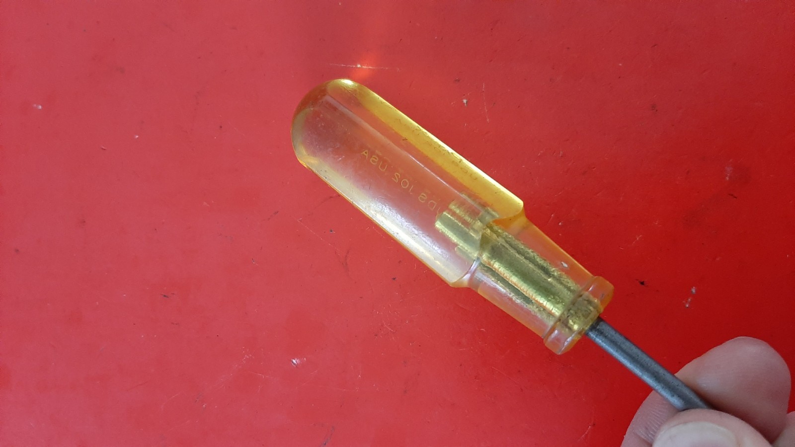 Vintage Par-X Flat Yellow Handle Slotted Screwdriver UDS-102 5.25” Long USA