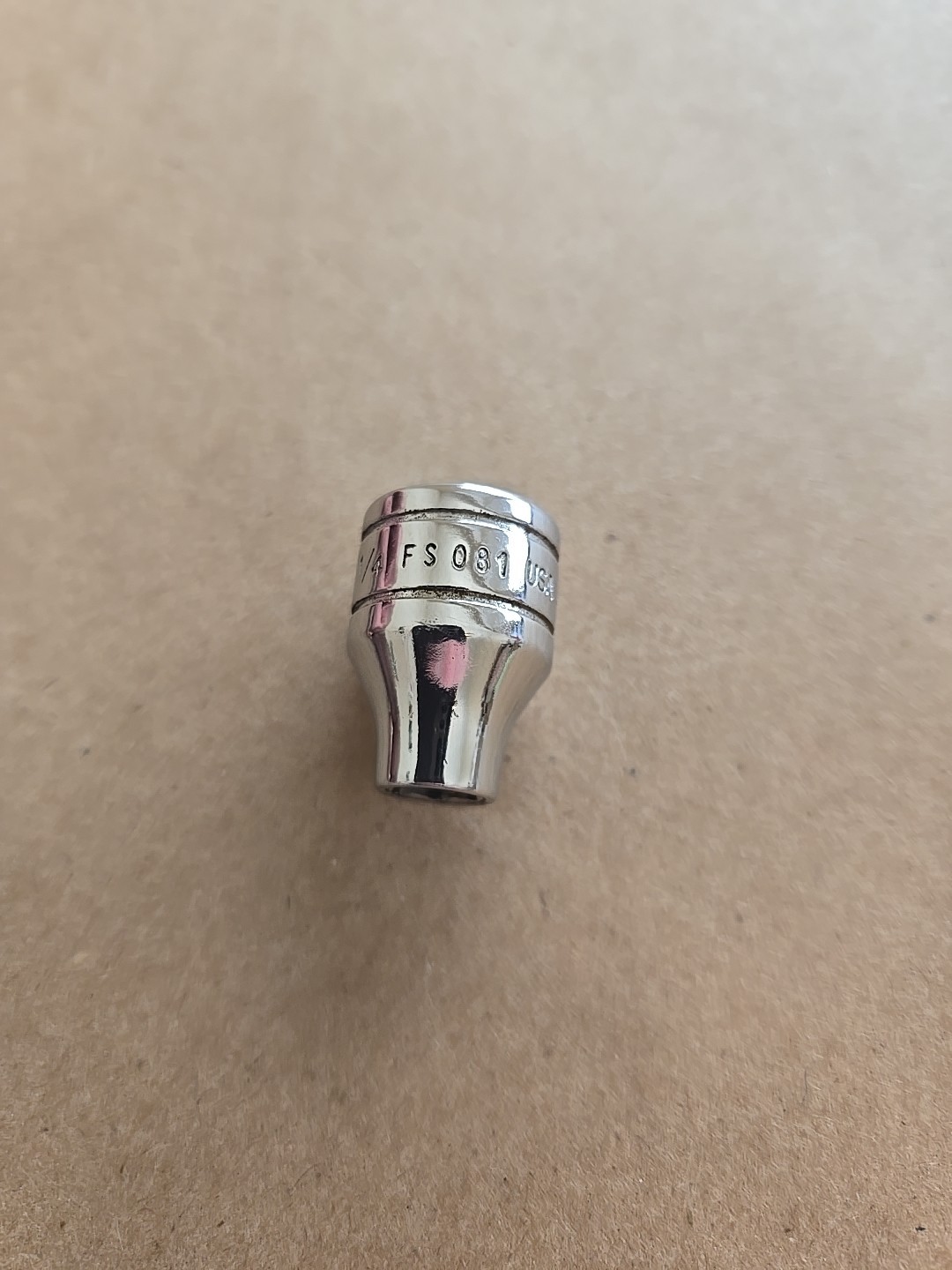 Snap On 3/8″ Drive 1/4″ 6PT SAE Shallow Chrome Socket FS081