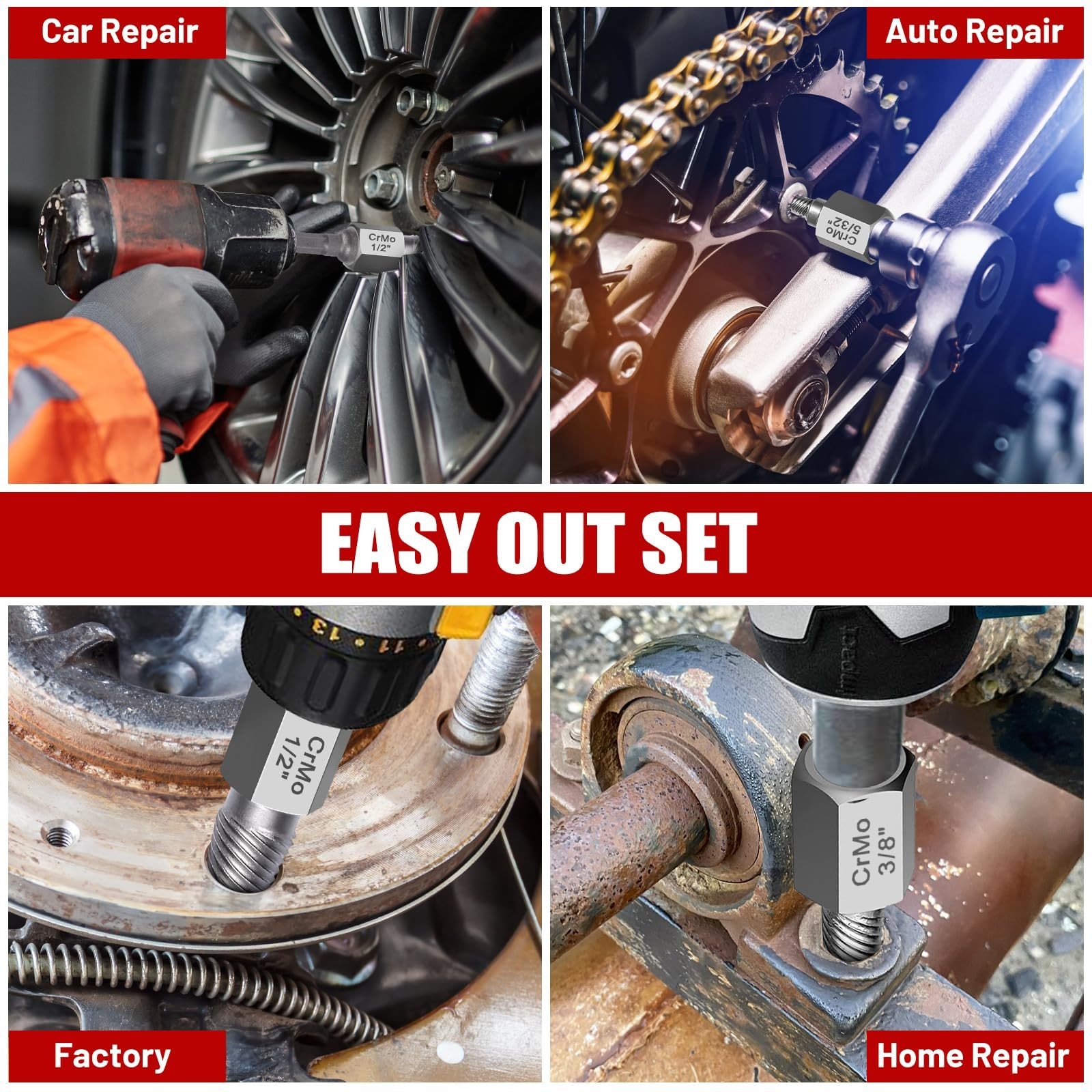 27Pcs Screw Extractor Set – Easy Out Bolt Extractor Kit for Stripped, Damaged Sc