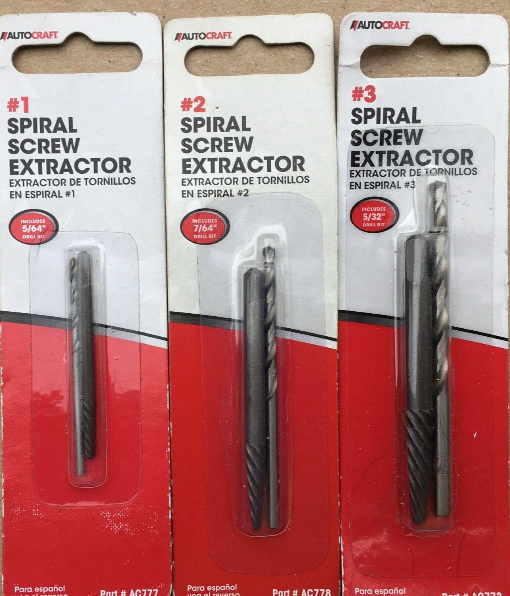#1,#2,#3 SCREW BOLT EXTRACTORS REMOVER EASY OUT WITH DRILLS BITS