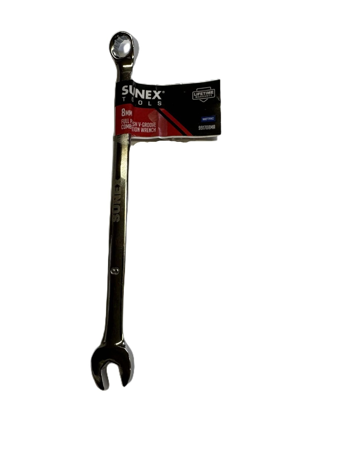 Sunex 991708MA 8mm V Groove Fully Polished Combination Wrench MM Open Box 12pt