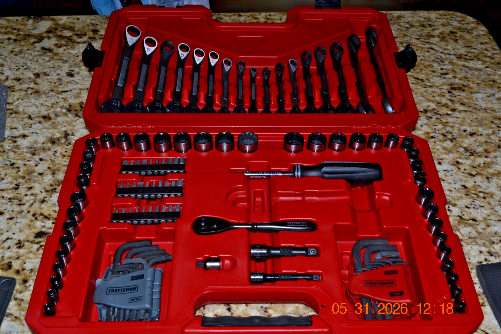 Craftsman Black Oxide Ratchet, Wrench Allen & Screw Driver Set 1/4” & 3/8” Drive