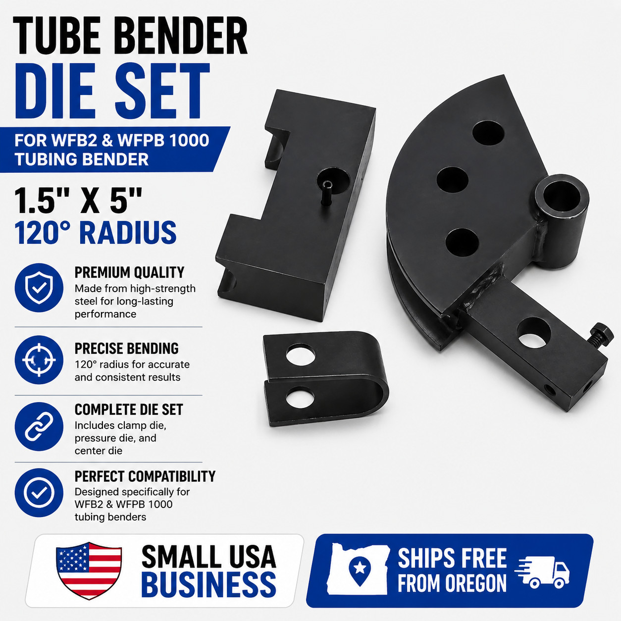 Round Tube Bender Die For Wfb2 Tubing Bender 1.5″ X 5″ 120 Degree Radius