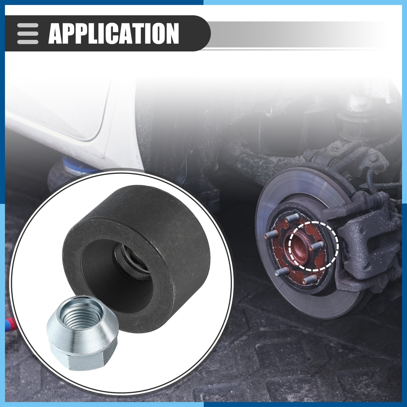 Wheel Stud Installer Tire Studding Tool with Hex Wheel Lug Nuts Silver Tone 1 pc