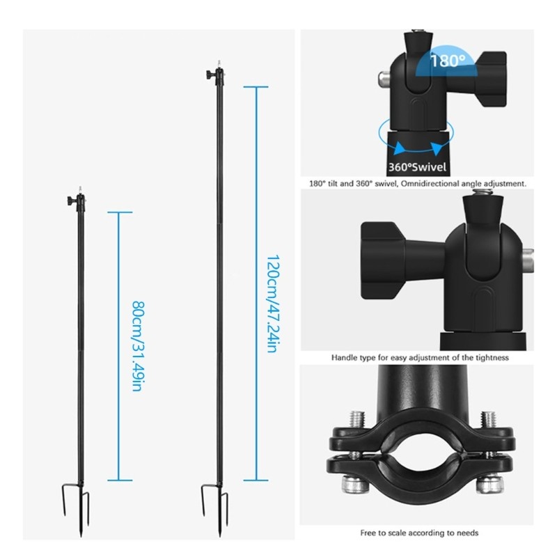Universal Outdoor Security Camera Ground Stake Mount Adjustable For