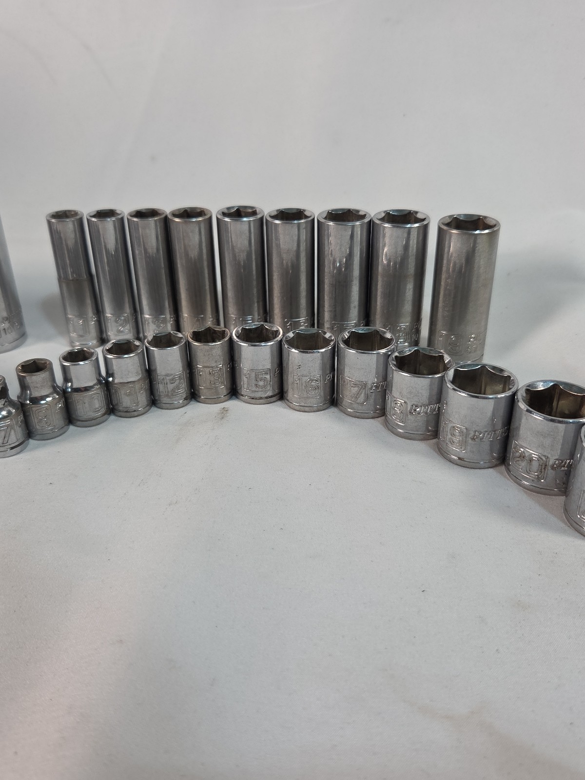 Pittsburgh 3/8 Inch Sockets, Metric, Standard, Deep, Shallow, 6 Point, See Desc