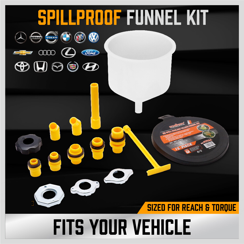 HORUSDY Spill Proof Radiator Coolant Filling Funnel Kit Car Auto Fluid Cooling S