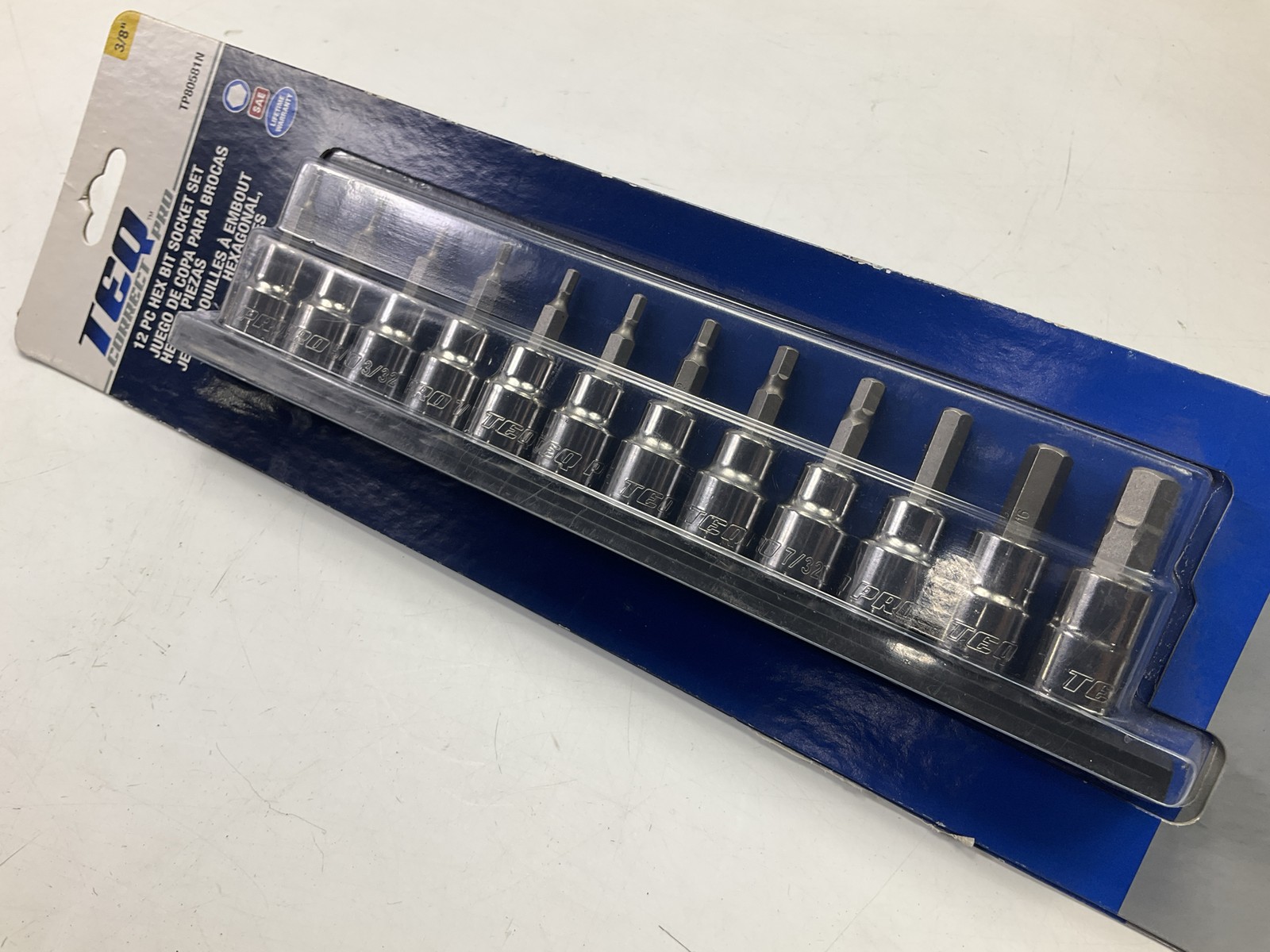 TEQ Professional TP80581N 12-Piece 3/8″ Drive Hex Bit Socket Set (SAE)