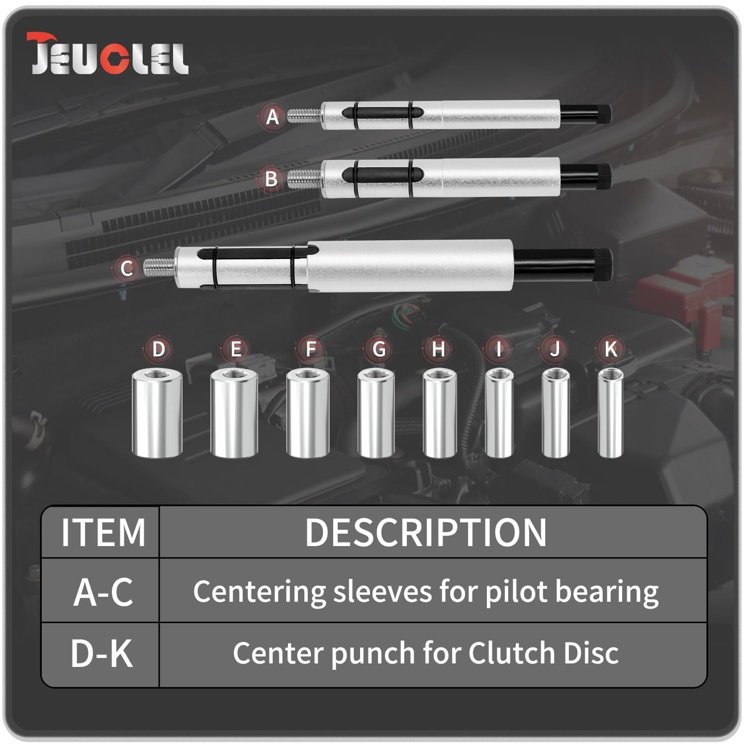 11PCS Heavy Duty Clutch Alignment Tool Kit – Metric Disc & Flywheel Centering Se