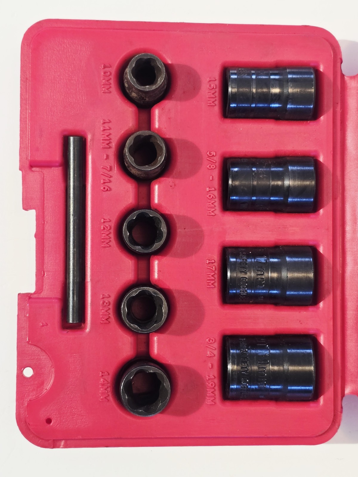 MAC TOOLS SXT9LR 9-Piece 3/8″ Dr Twist Socket Set 10-19mm – Damaged Bolt Removal