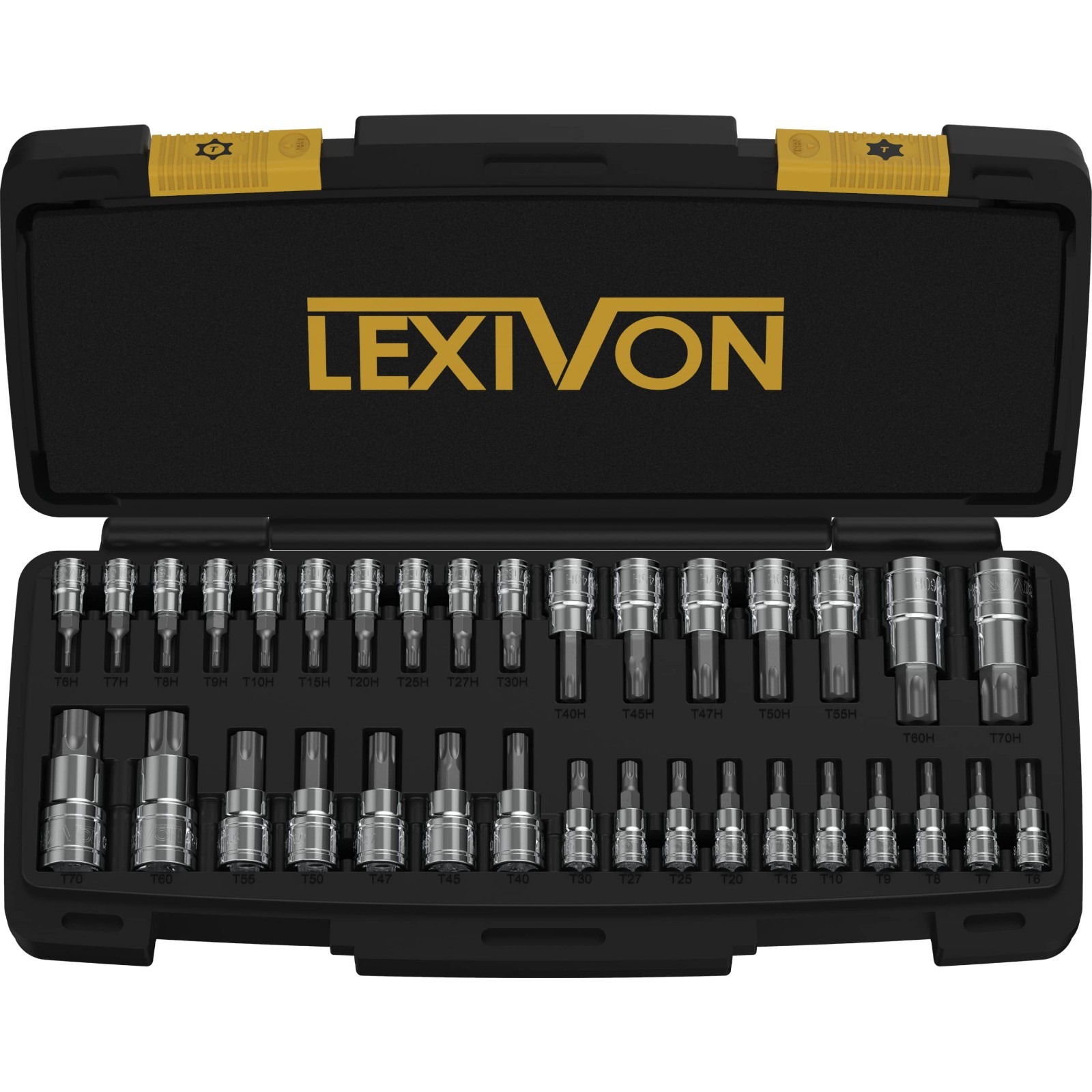 34-Piece TORX Bit Socket Set, Premium S2 Steel, Solid & Tamper Proof T6-T70, Sto
